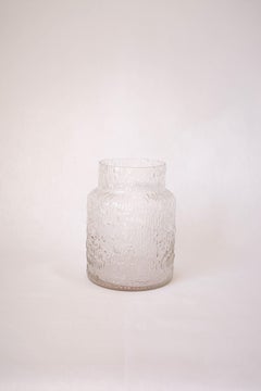 Transparent Textured Glass Vase
