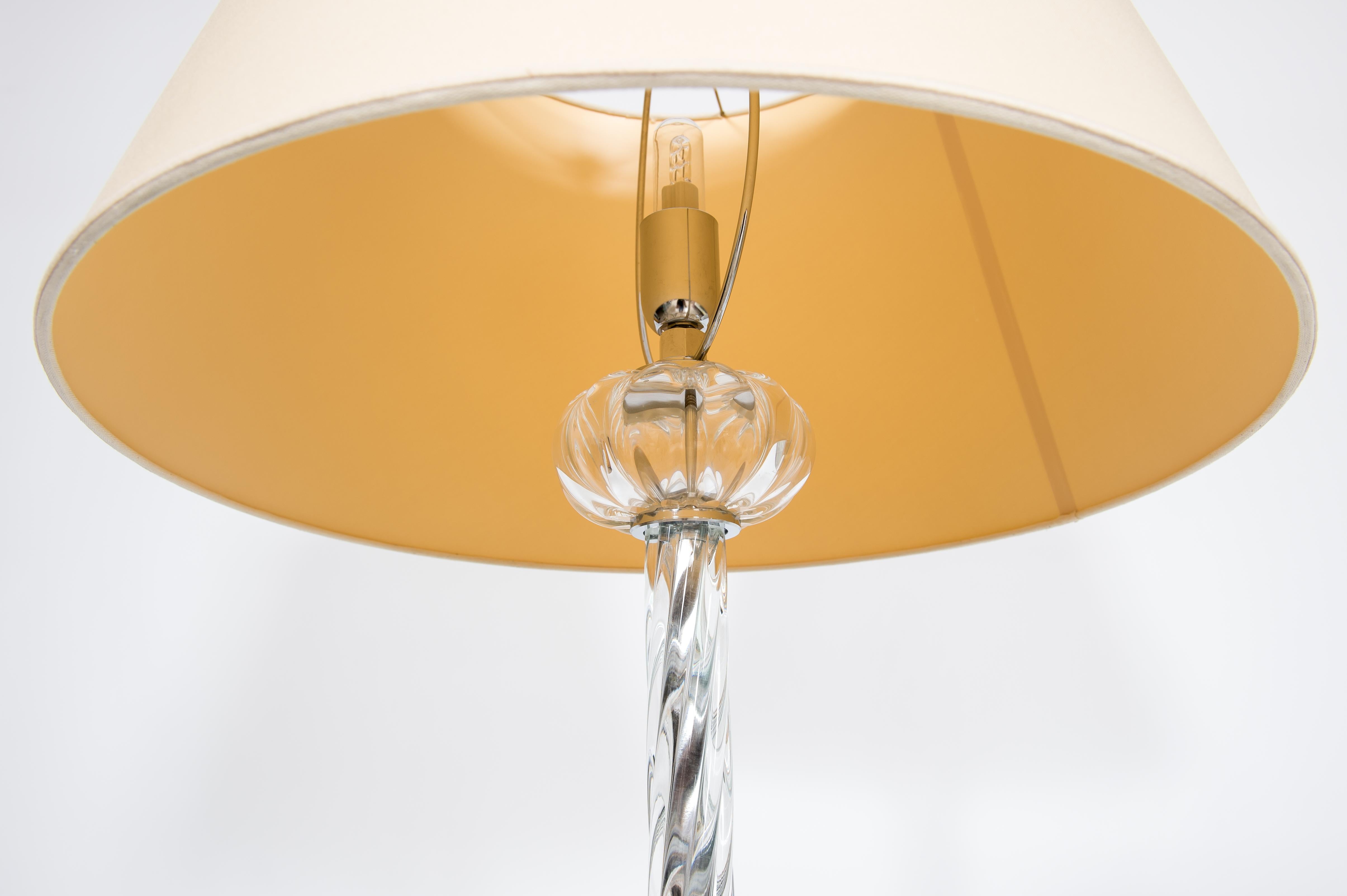 Italian Transparent Torchon Floor Lamp in Blown Murano Glass, Contemporary, Venice For Sale