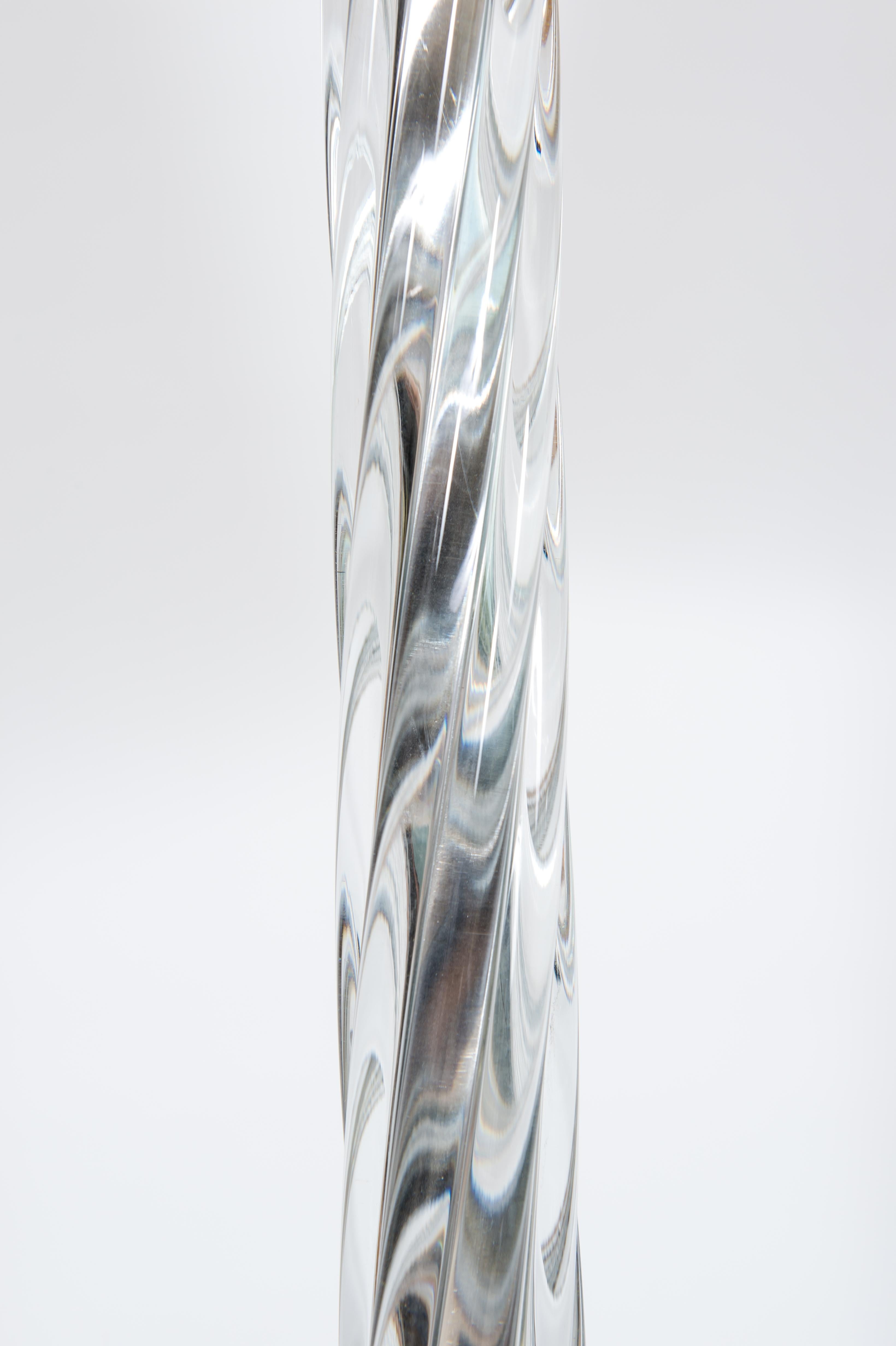 Lampada da terra contemporanea di Murano in vetro soffiato trasparente Torchon Design In condizioni ottime in vendita a Villaverla, IT