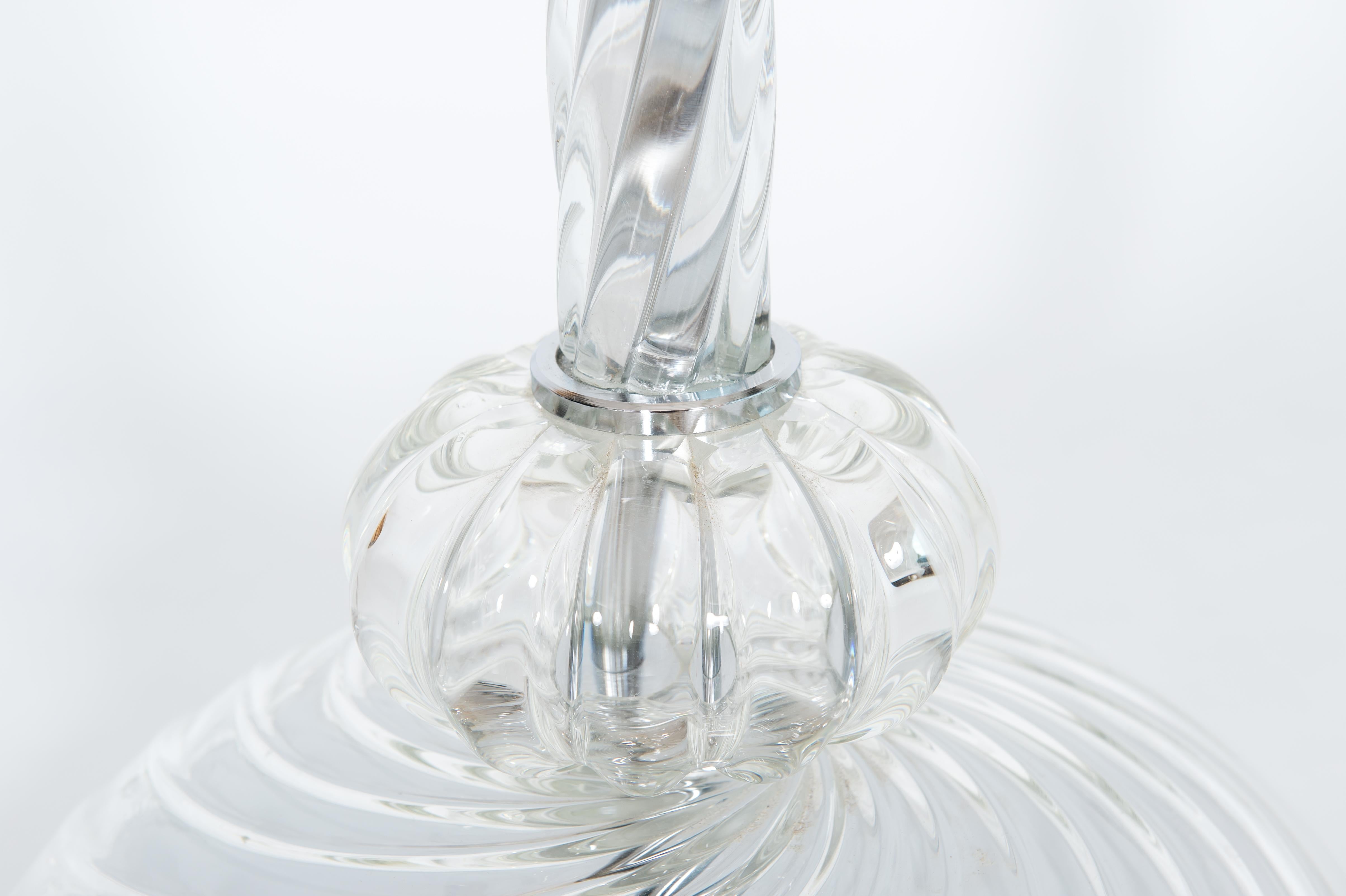 Transparent Torchon Floor Lamp in Blown Murano Glass, Contemporary, Venice For Sale 2