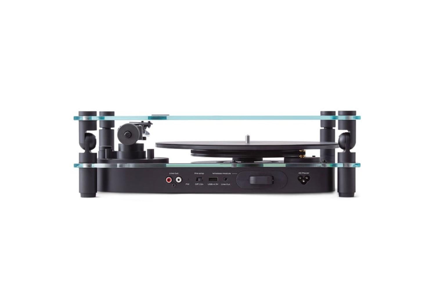 Aluminum Transparent Turntable in Black by Transparent For Sale