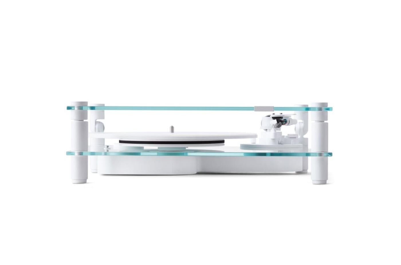 Aluminum Transparent Turntable in White by Transparent For Sale