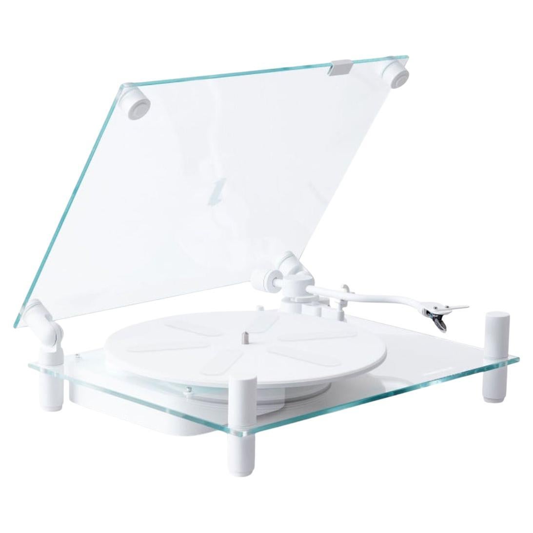 Transparent Turntable in White by Transparent For Sale