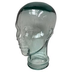Transparent Vintage Decorative Mannequin Glass Head Sculpture, 1970s, Austria