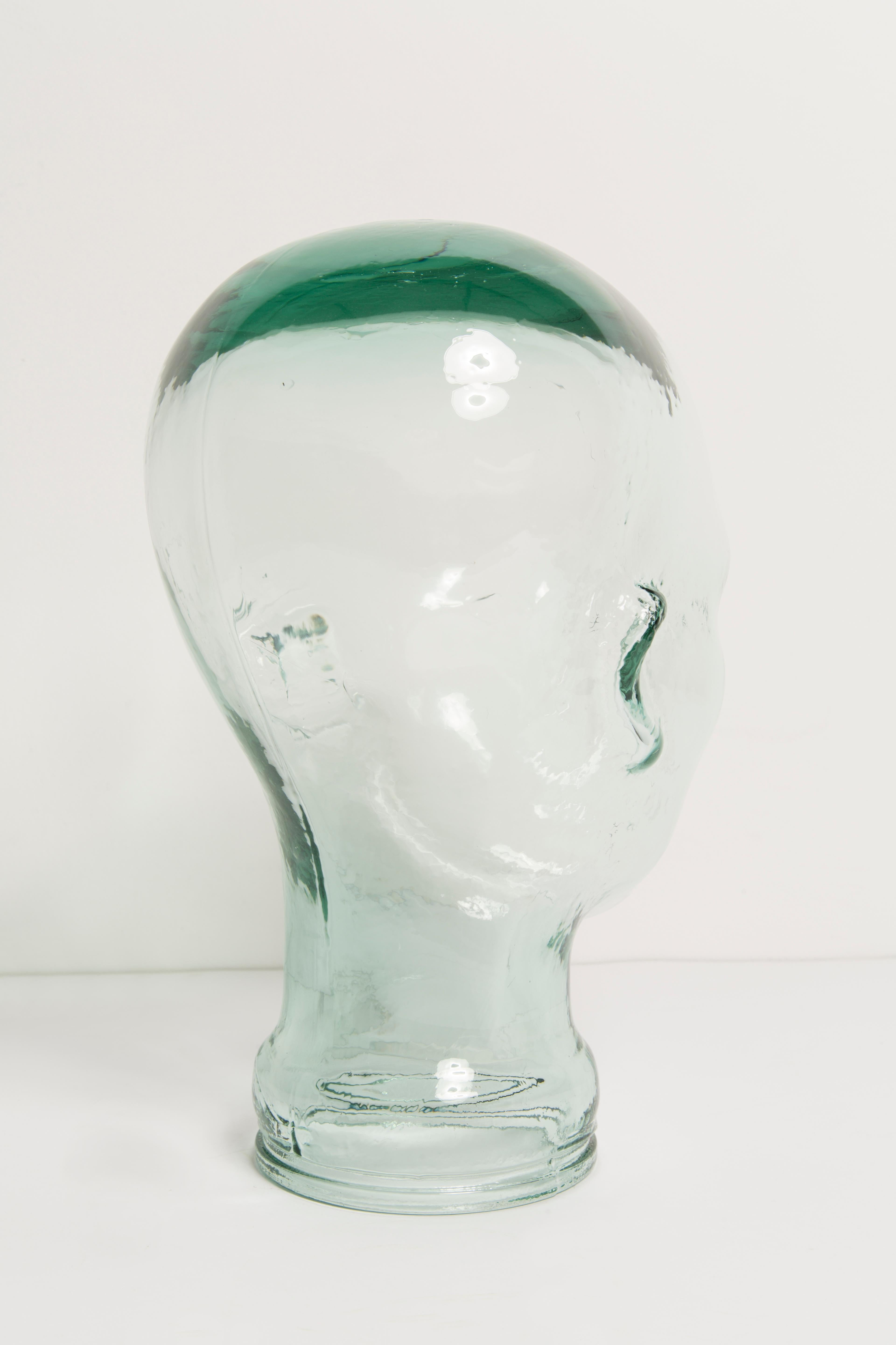 Transparent Vintage Decorative Mannequin Glass Head Sculpture, 1970s, Germany 2