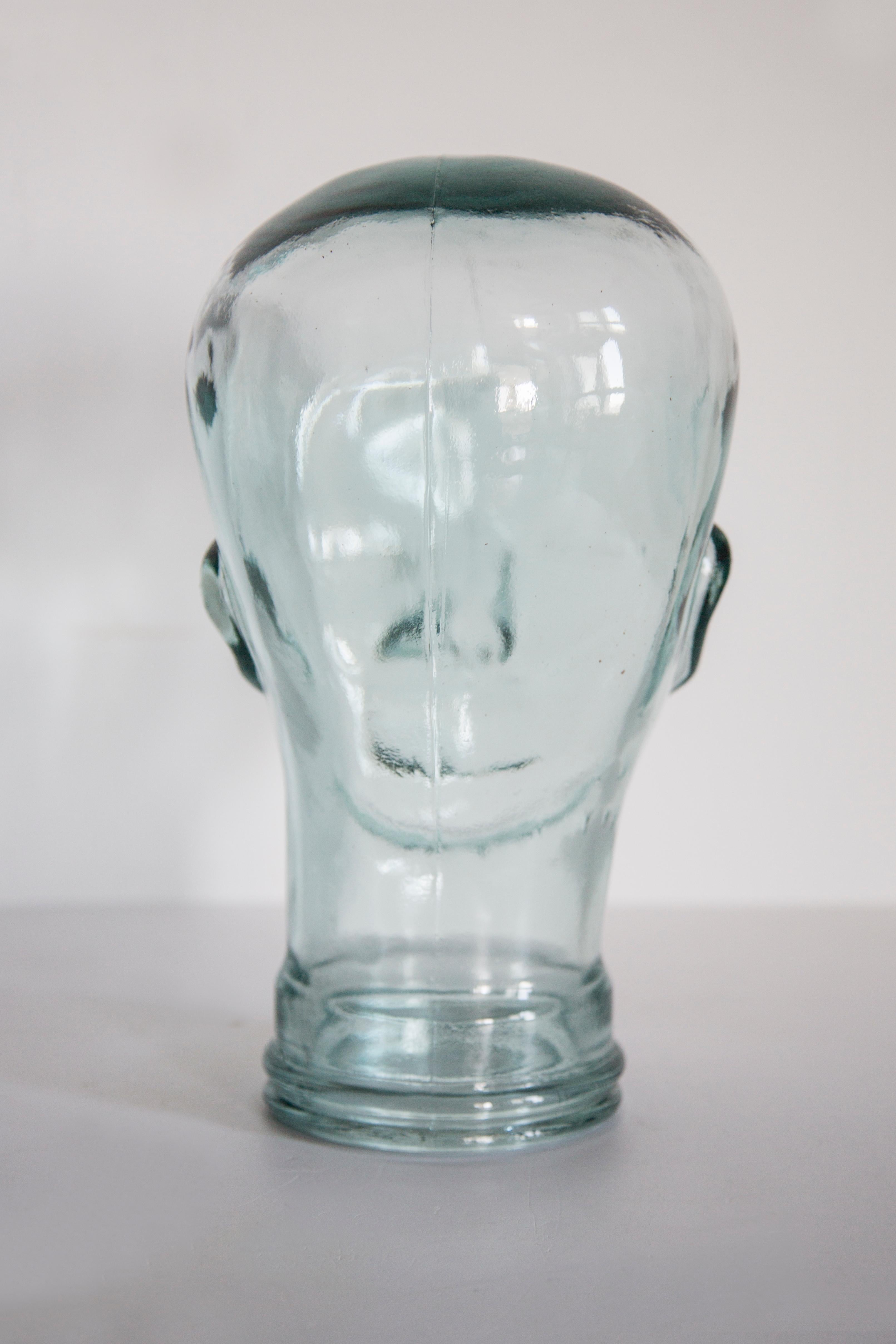 Sculpture de tête décorative en verre transparent en forme de mannequin, 1970, Allemagne en vente 3