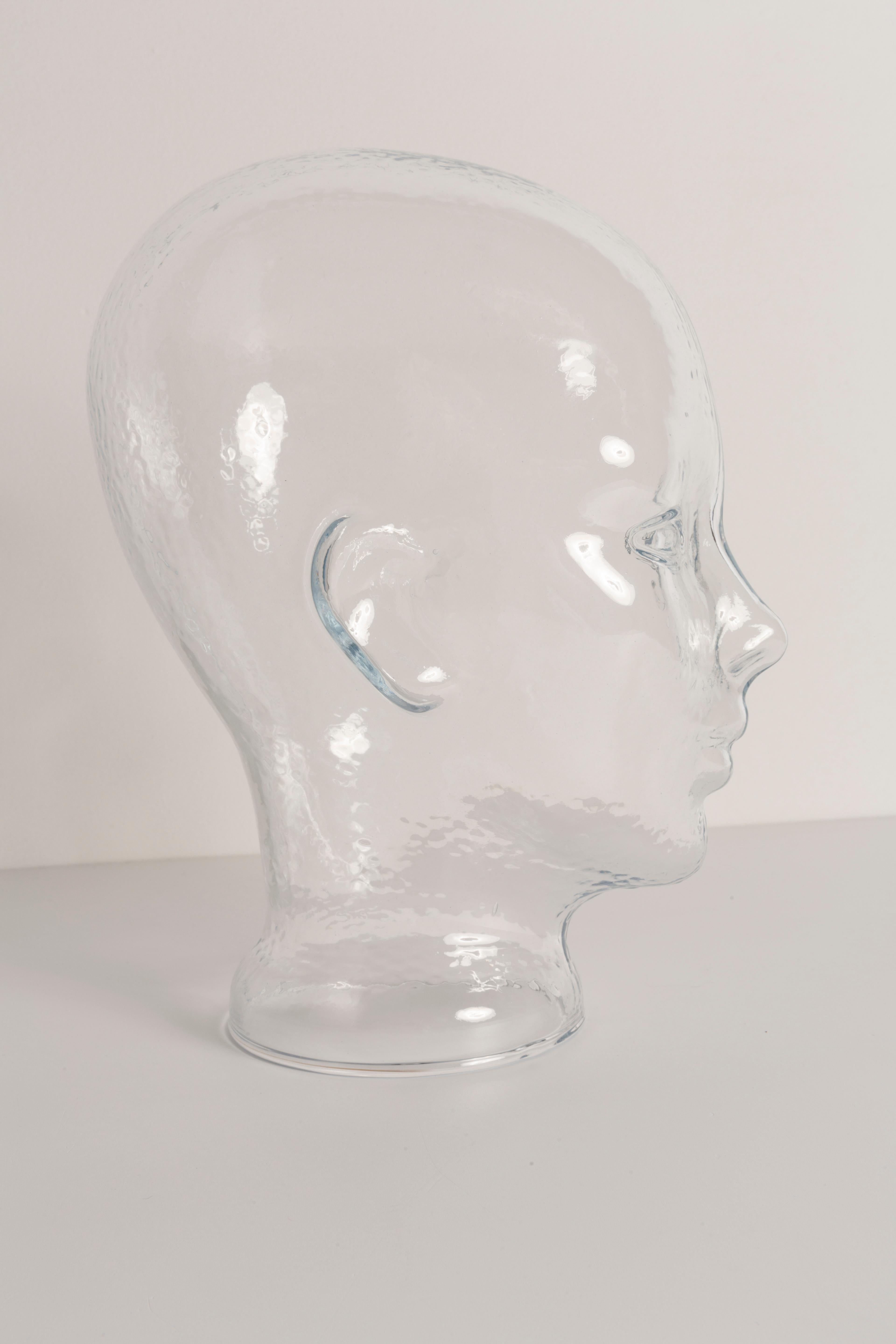 Vintage 1970s Space Age Glass Mannequin Heads AmberYellow and Transparent