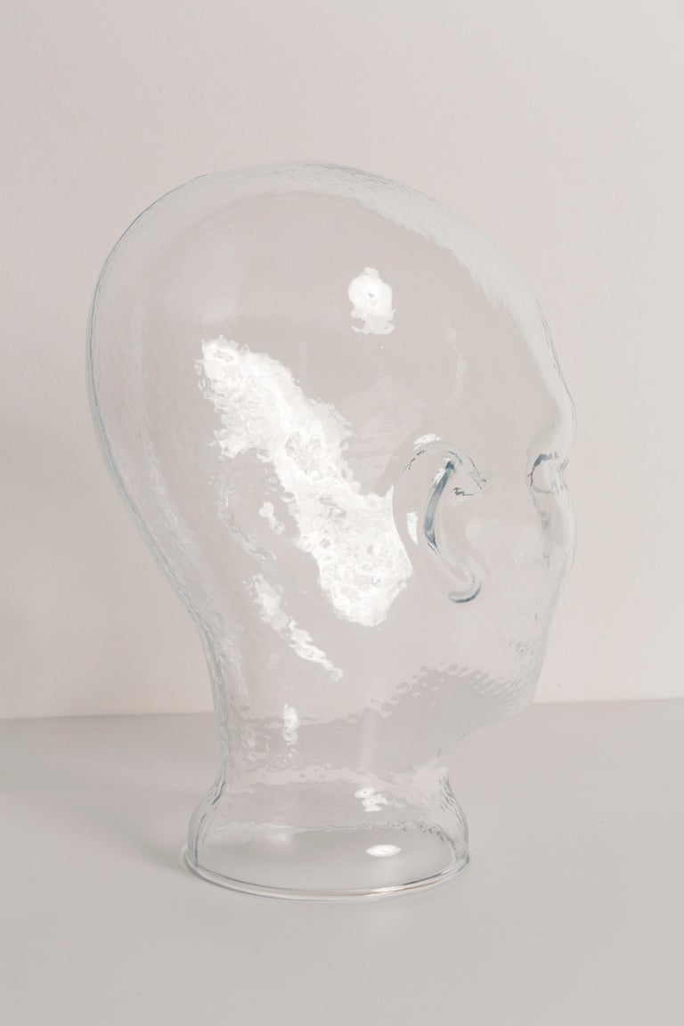 Great Pressed glass mannequin head sculpture 60/70s