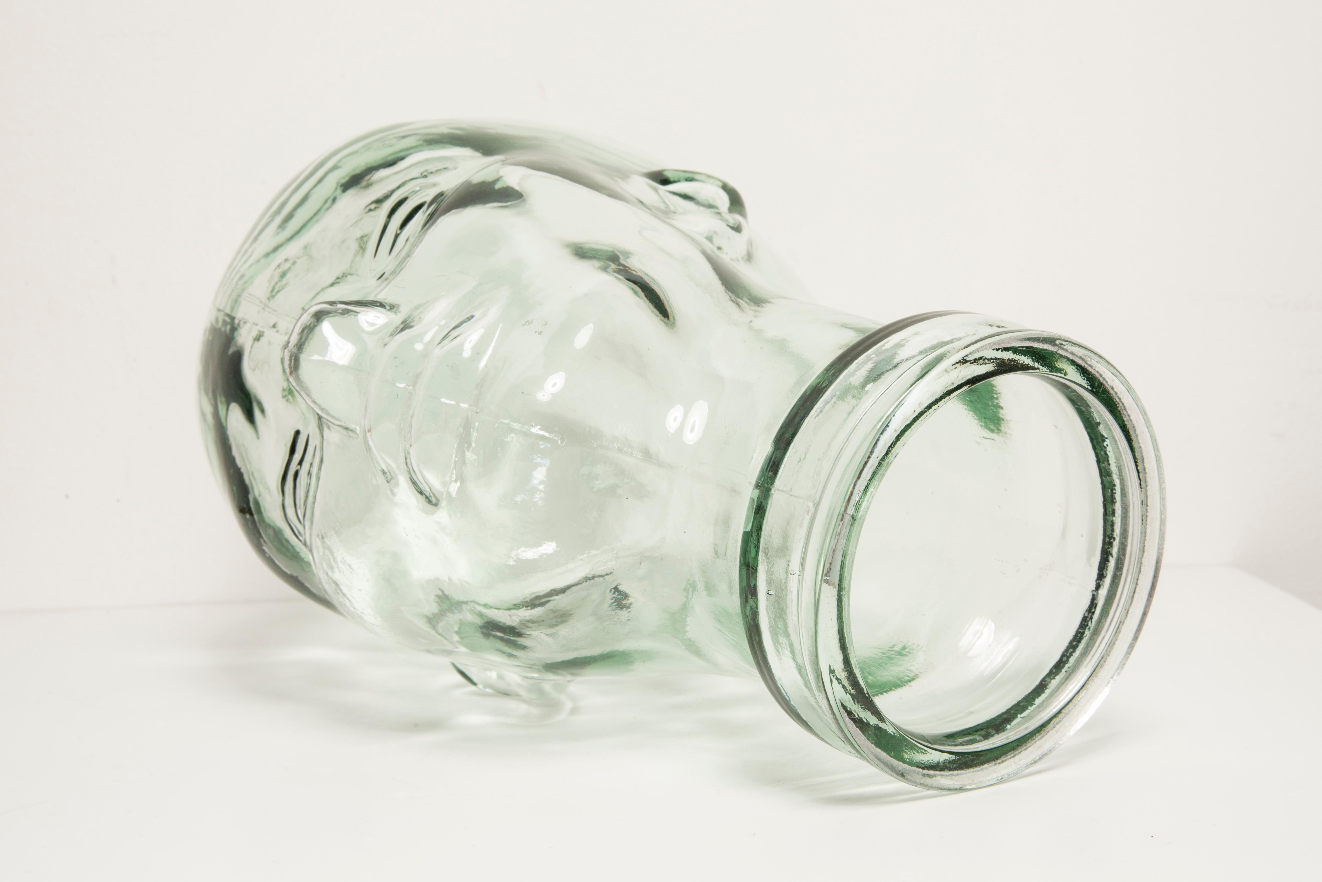 Sculpture de tête décorative en verre transparent en forme de mannequin, 1970, Allemagne en vente 1