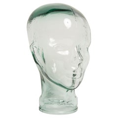Transparent Vintage Decorative Mannequin Glass Head Sculpture, 1970s, Germany