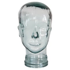 Sculpture de tête décorative en verre transparent en forme de mannequin, 1970, Allemagne