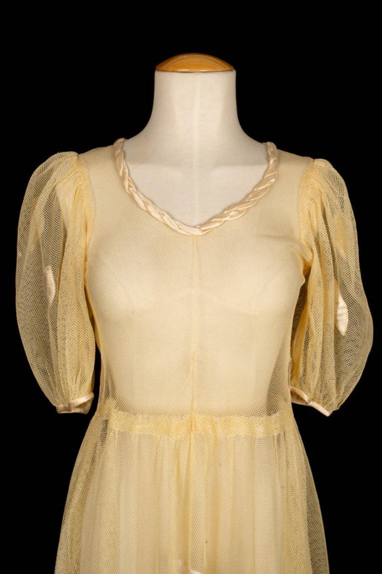 Women's Transparent Vintage Silk Dress, 1930s For Sale