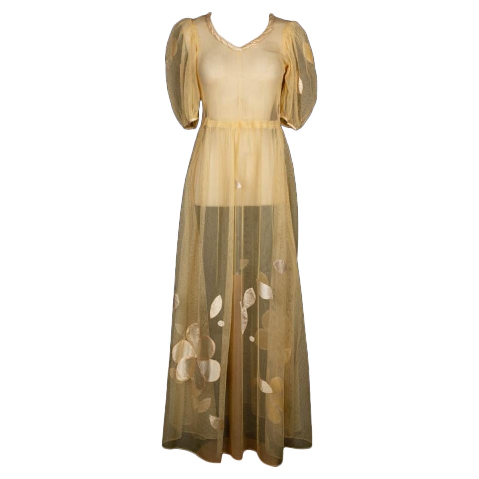 Transparentes Vintage-Seidenkleid, 1930er-Jahre