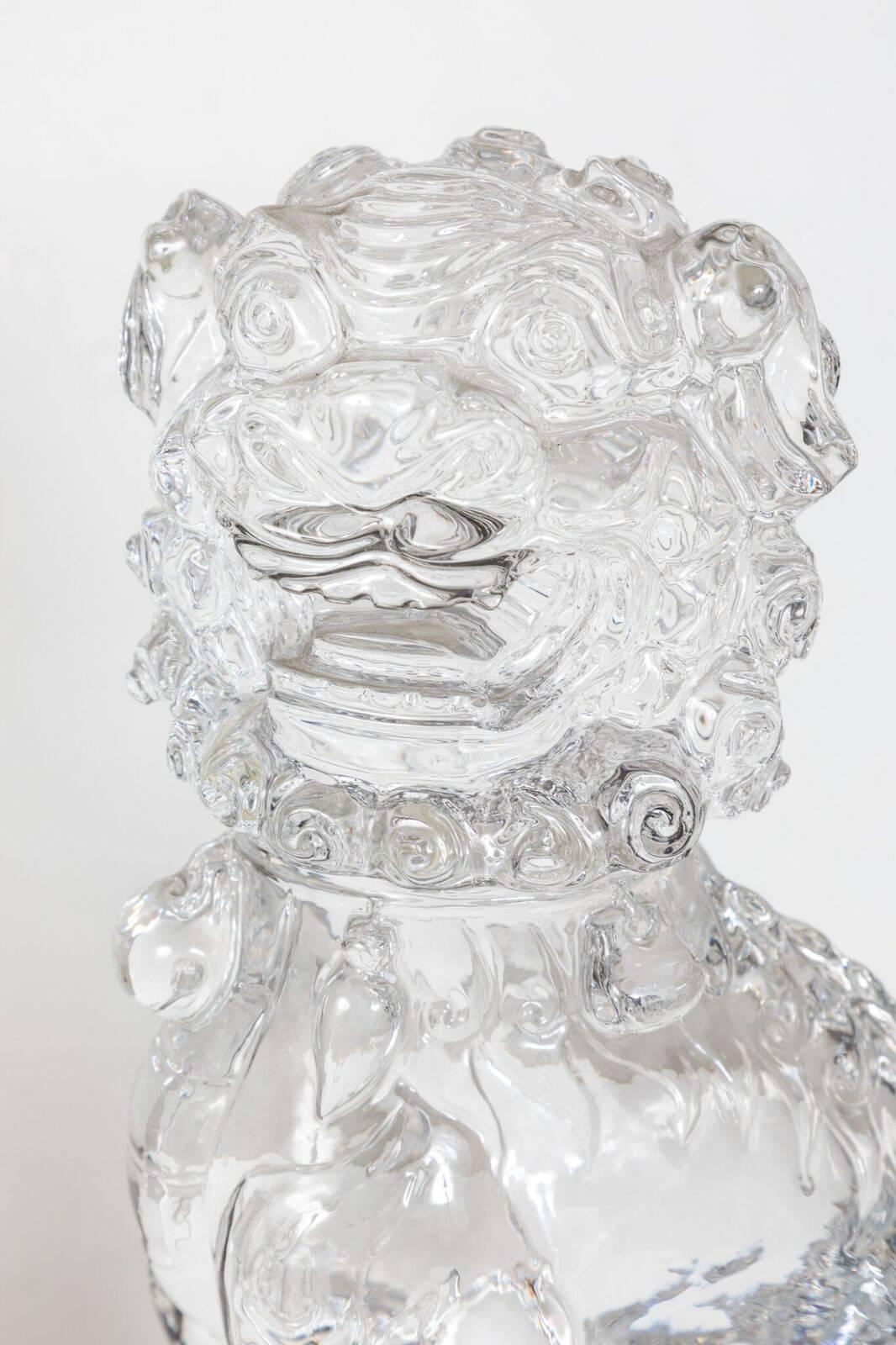 Chinese Transparent, Peking Glass Foo Dogs