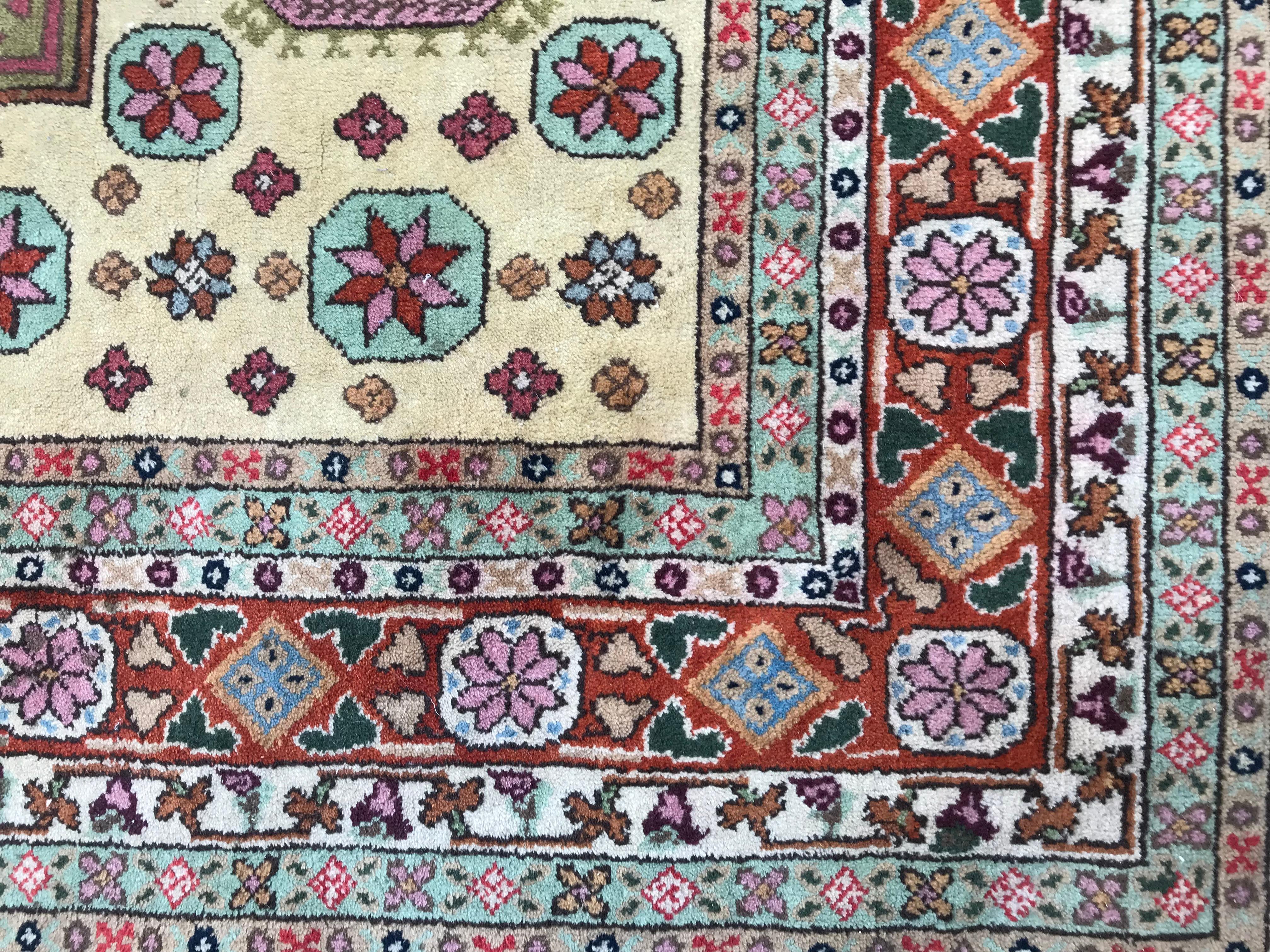 20th Century Bobyrug’s Transylvanian Square Persian Design Rug For Sale