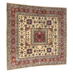 Vintage Bobyrug’s Transylvanian Square Persian Design Rug