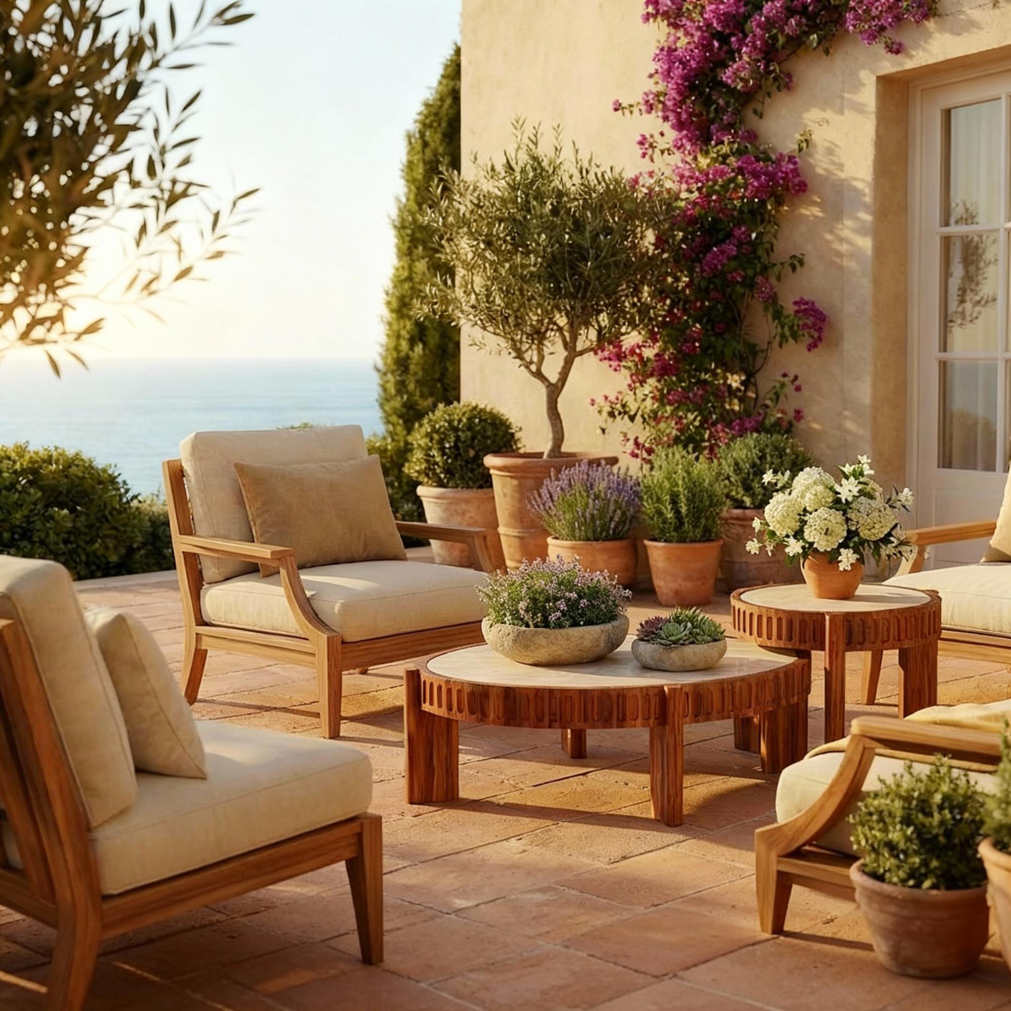 XXIe siècle et contemporain Table modulaire Trapani - Design polyvalent avec Travertin et Iroko strié en vente