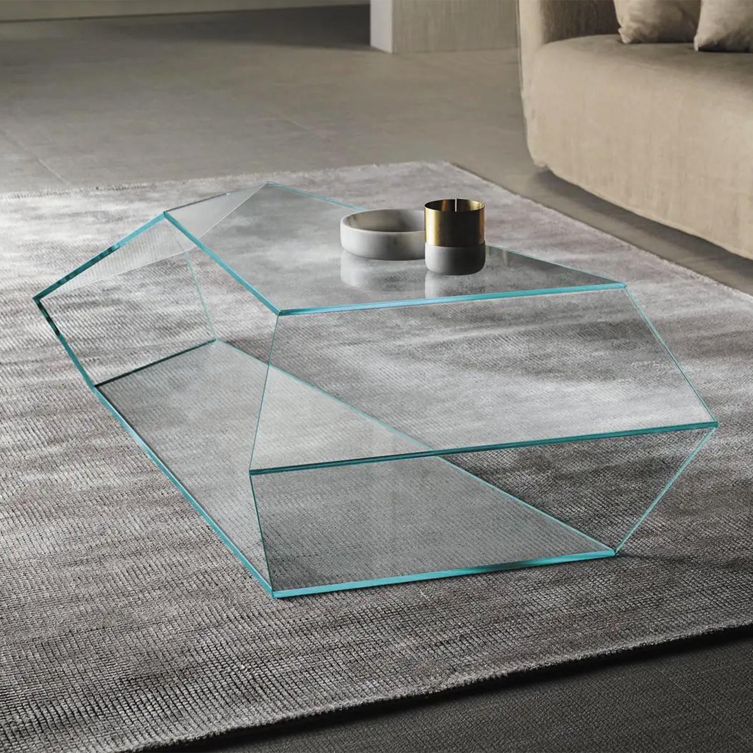 Trapez Glass Coffee Table For Sale 1