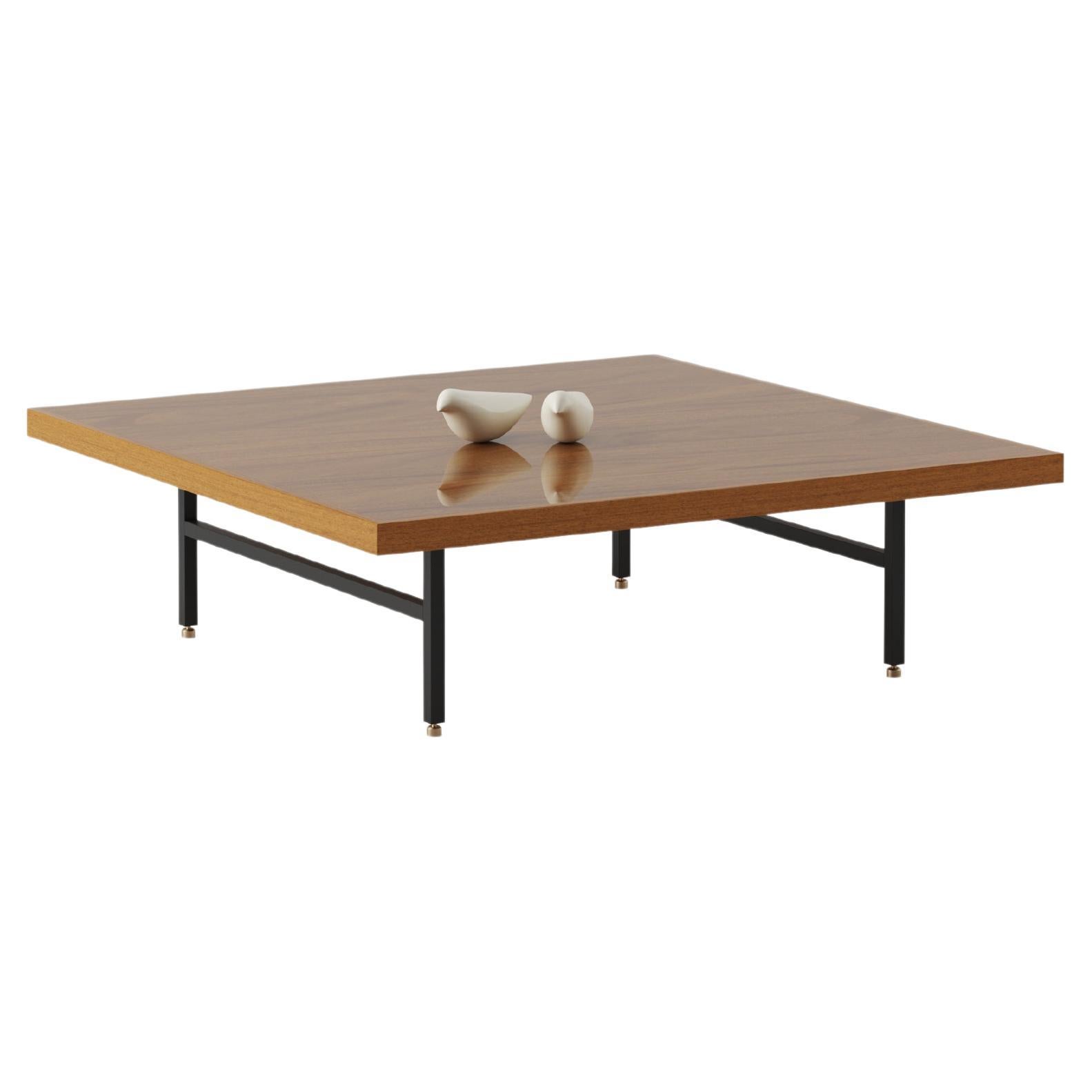 Trapeze Coffee Table by Master Studio, Lacquered Mahogany and Iroko Wood