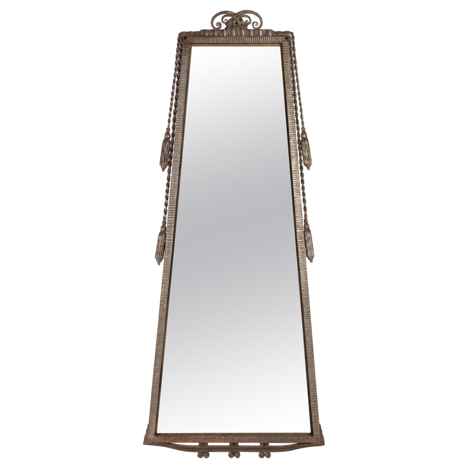 Trapeze Mirror frame by Paul Kiss, Wrought Iron, Art Deco, 1930