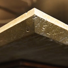 Trapeze Tr4 - Tavolo da pranzo in travertino e acciaio corten di DFdesignlab