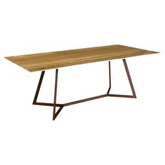 Trapeze Tr4 - Travertine Dining Table and Corten steel By DFdesignlab 