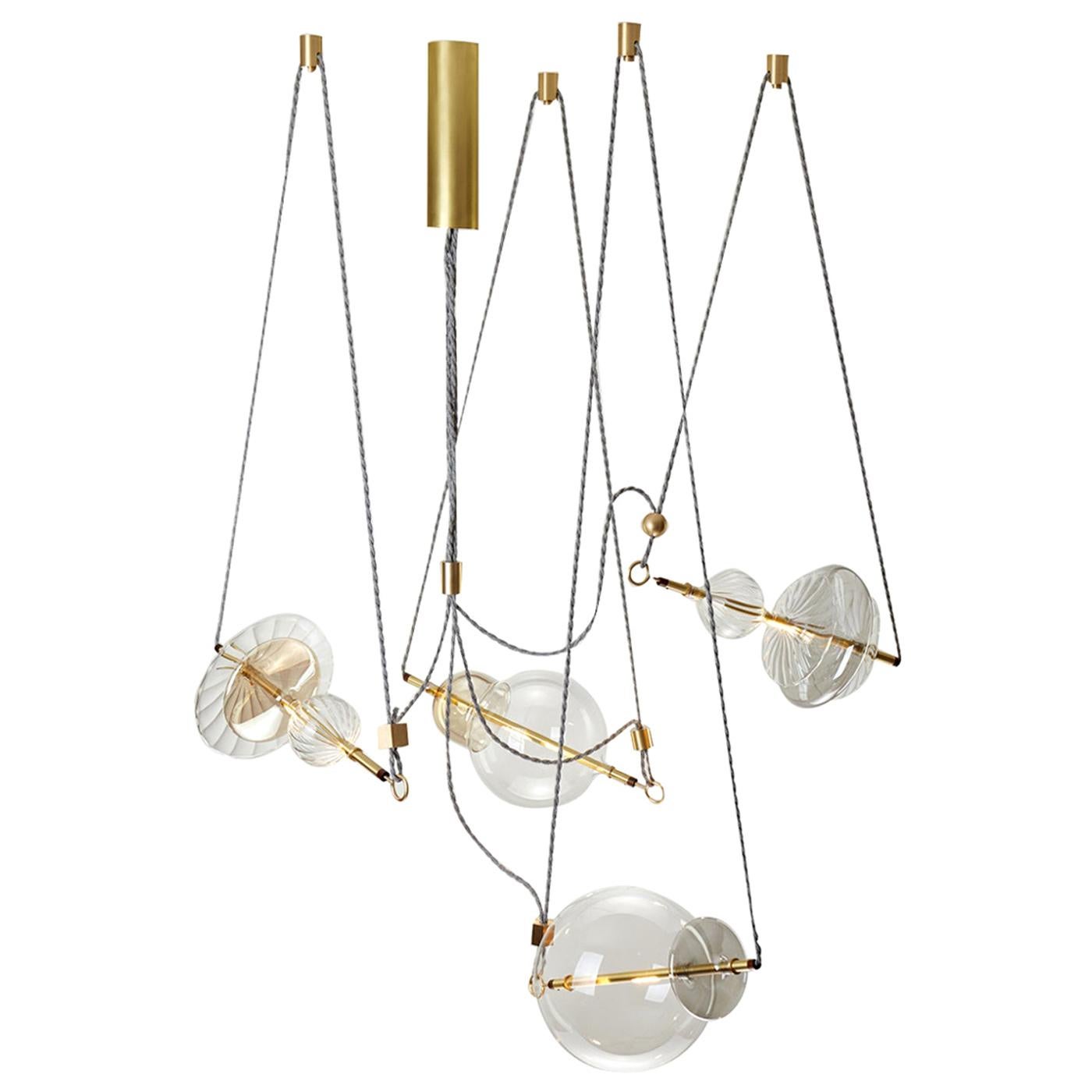 Trapezi 4-Lights Chandelier For Sale