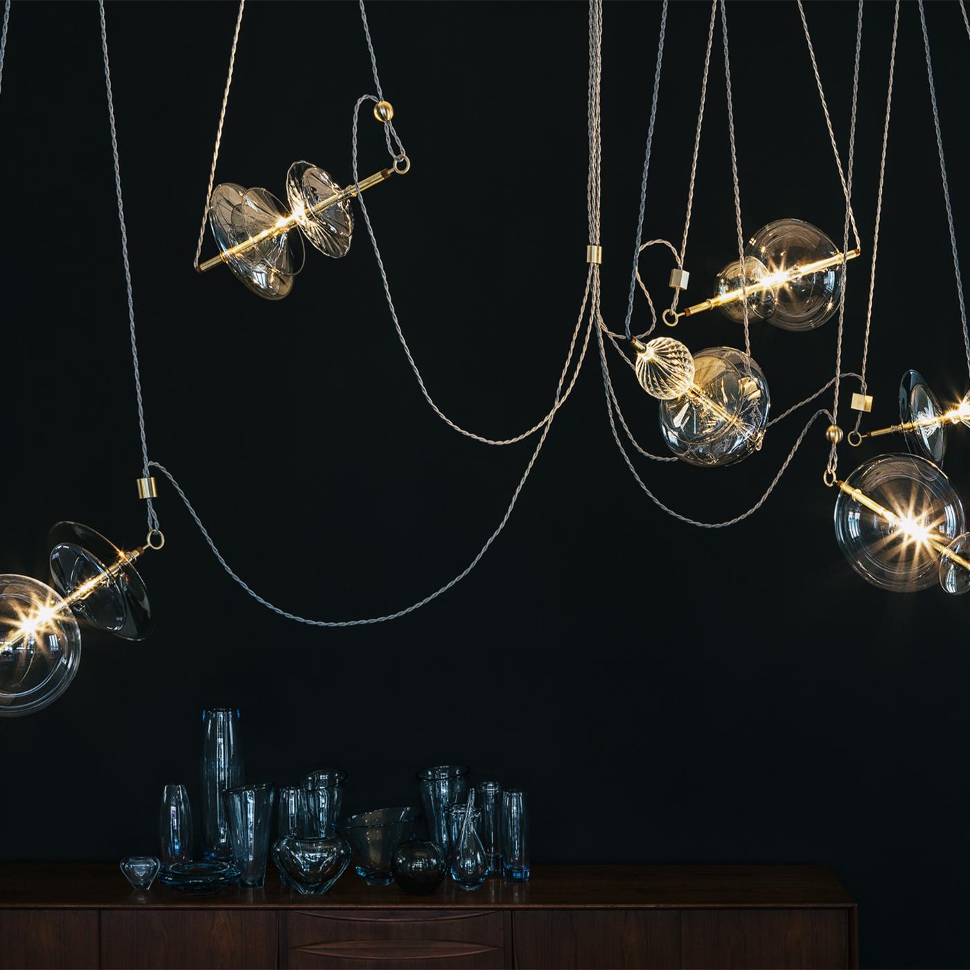 Italian Trapezi 6-Light Chandelier For Sale