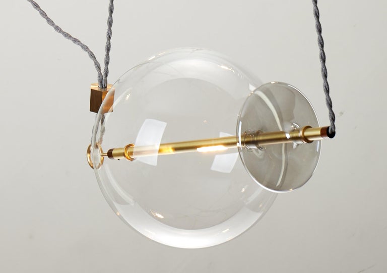 Trapezi Four Lights Contemporary Pendant/Chandelier Lustro-Painted Blown Glass For Sale 2