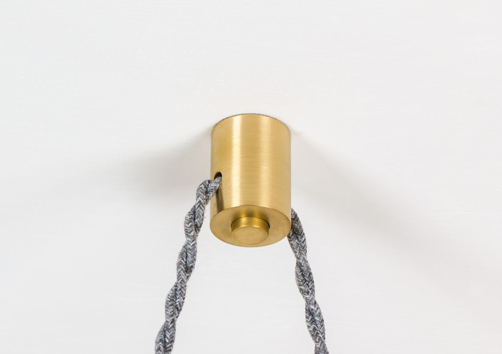 Trapezi Four Lights Pendant/Chandelier Polished Brass Colorful Handblown Glass 3