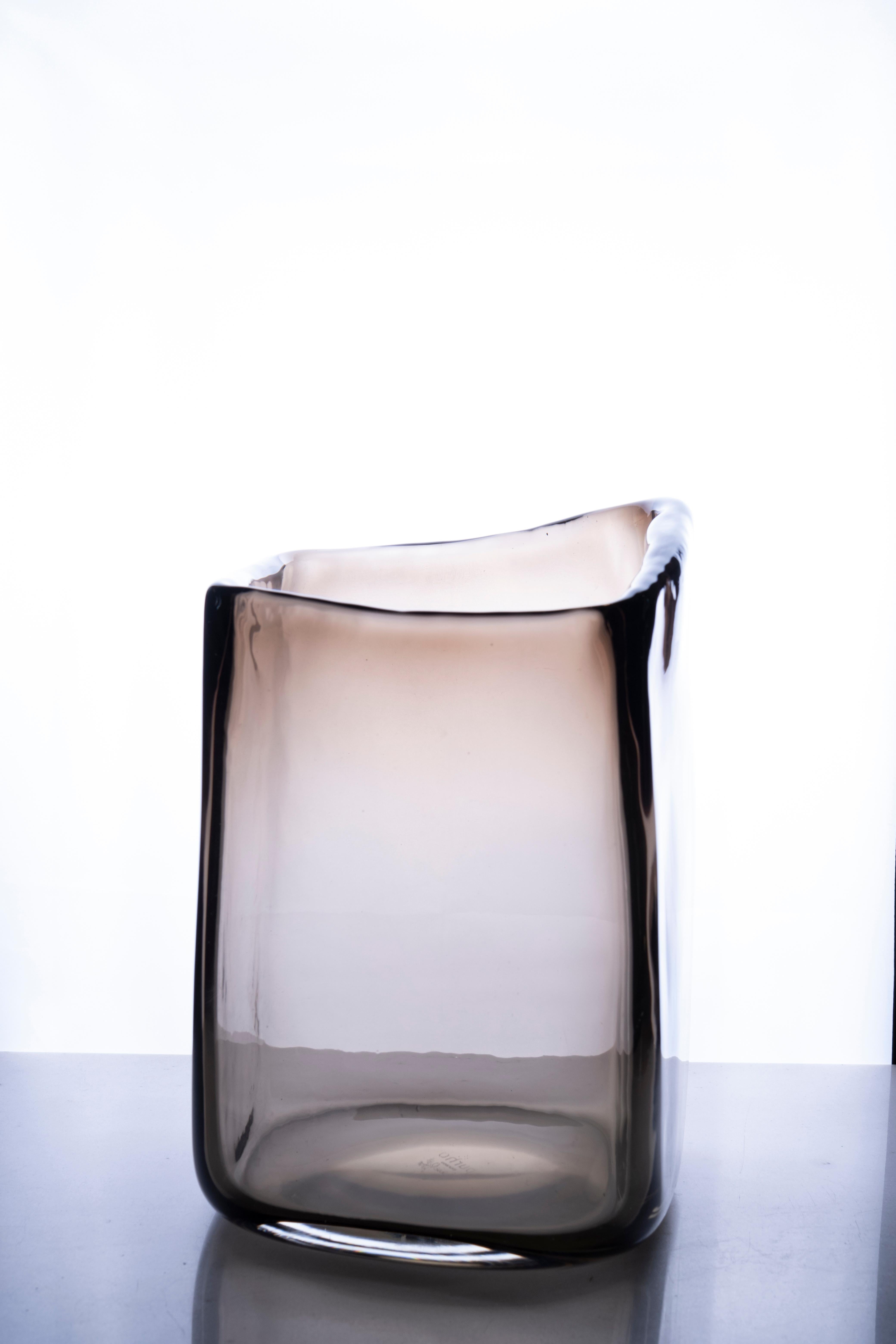 Italian Trapezio Small Vase by Purho For Sale