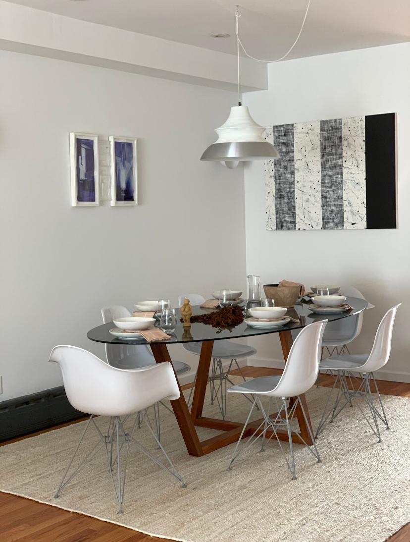 Contemporary Trapezoid Dining Table  For Sale