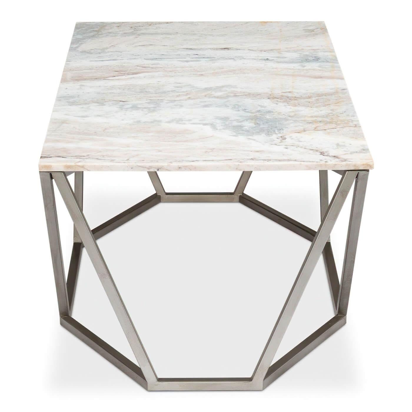 Asian Trapezoid Modern Coffee Table For Sale