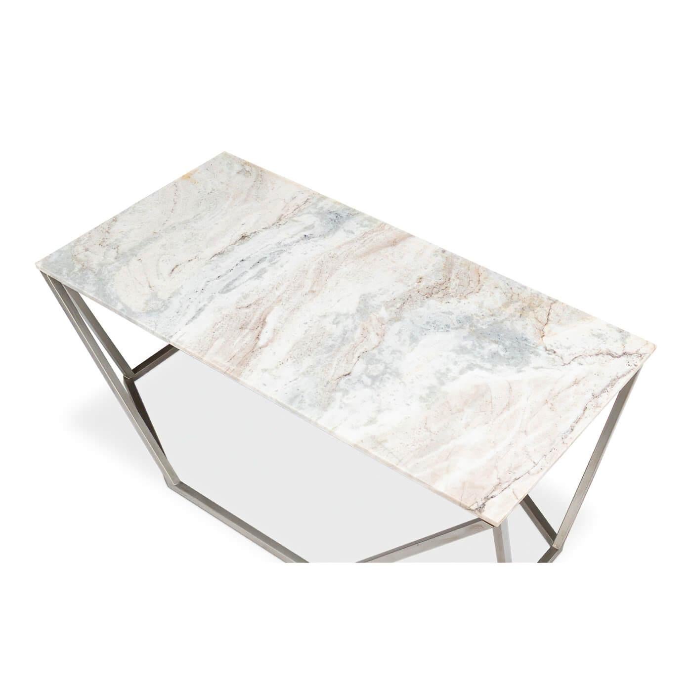 Contemporary Trapezoid Modern Coffee Table For Sale