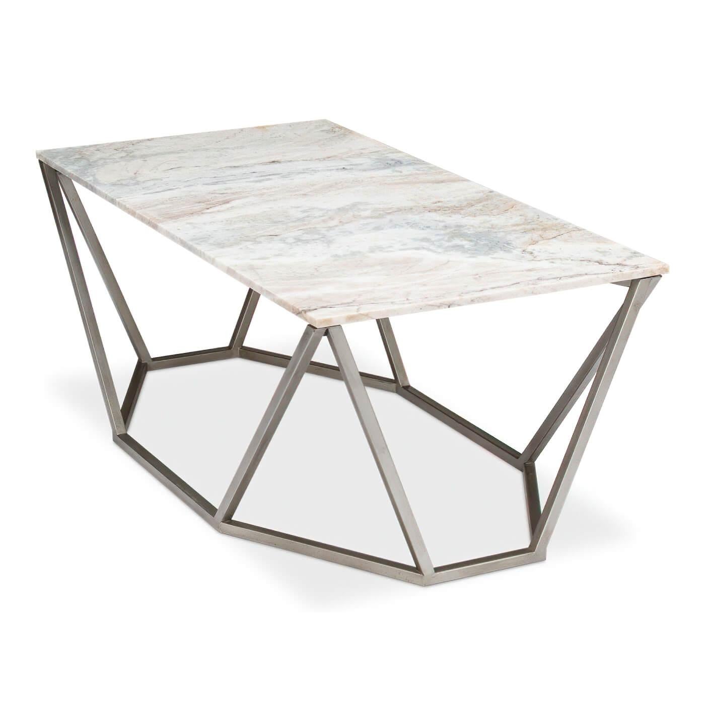 Contemporary Trapezoid Modern Coffee Table For Sale