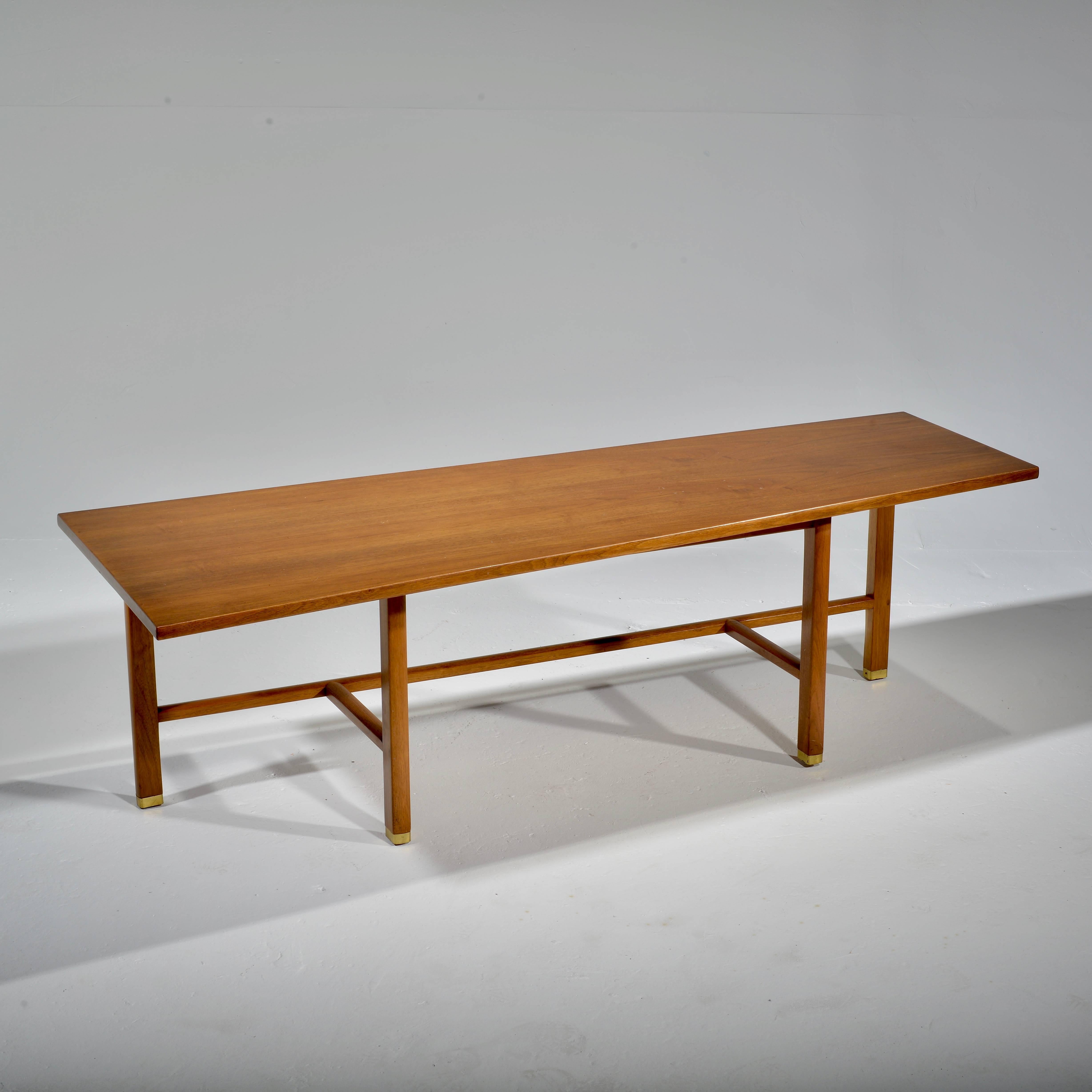 Sculptural trapezoid coffee table by Edward Wormley for Dunbar.
