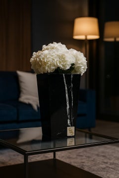 Trapezoid Vase in Black Marquina Marble