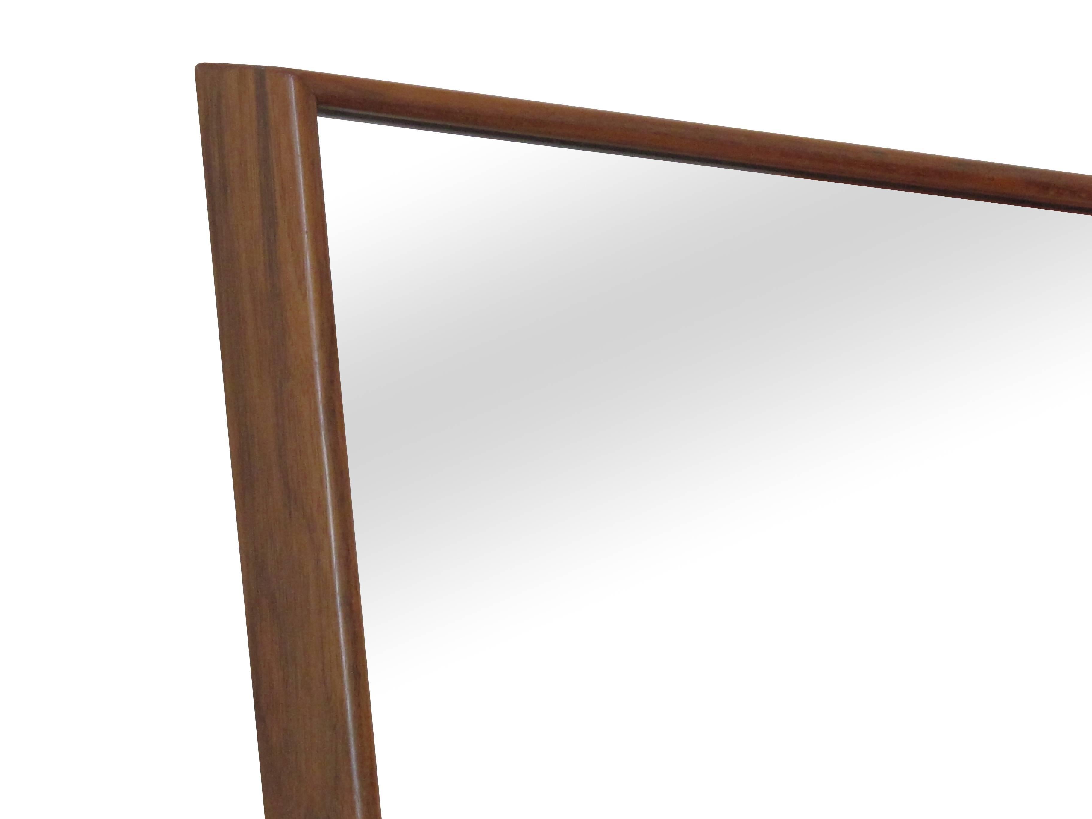 Mid-Century Modern Trapezoid Walnut Mirror