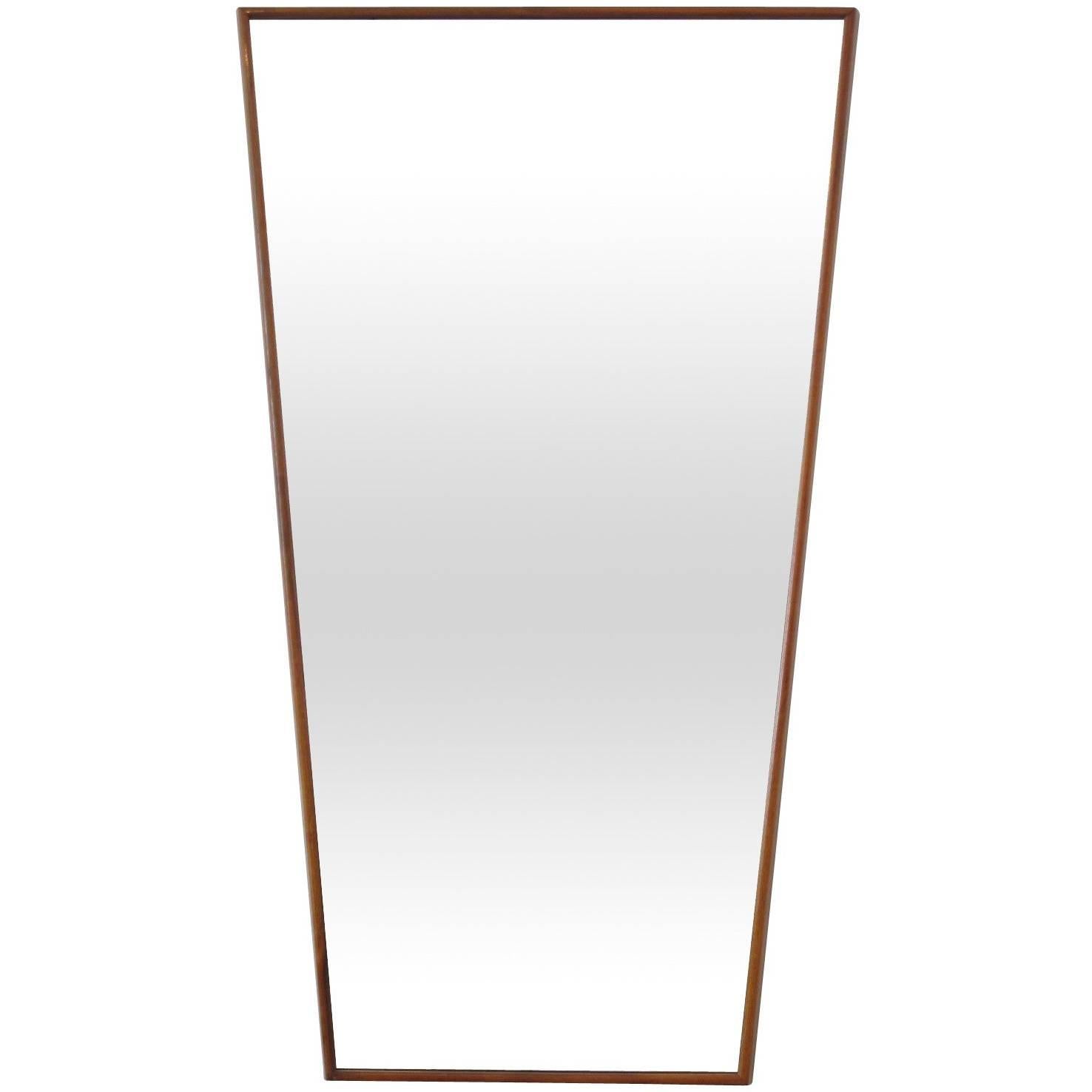 Trapezoid Walnut Mirror