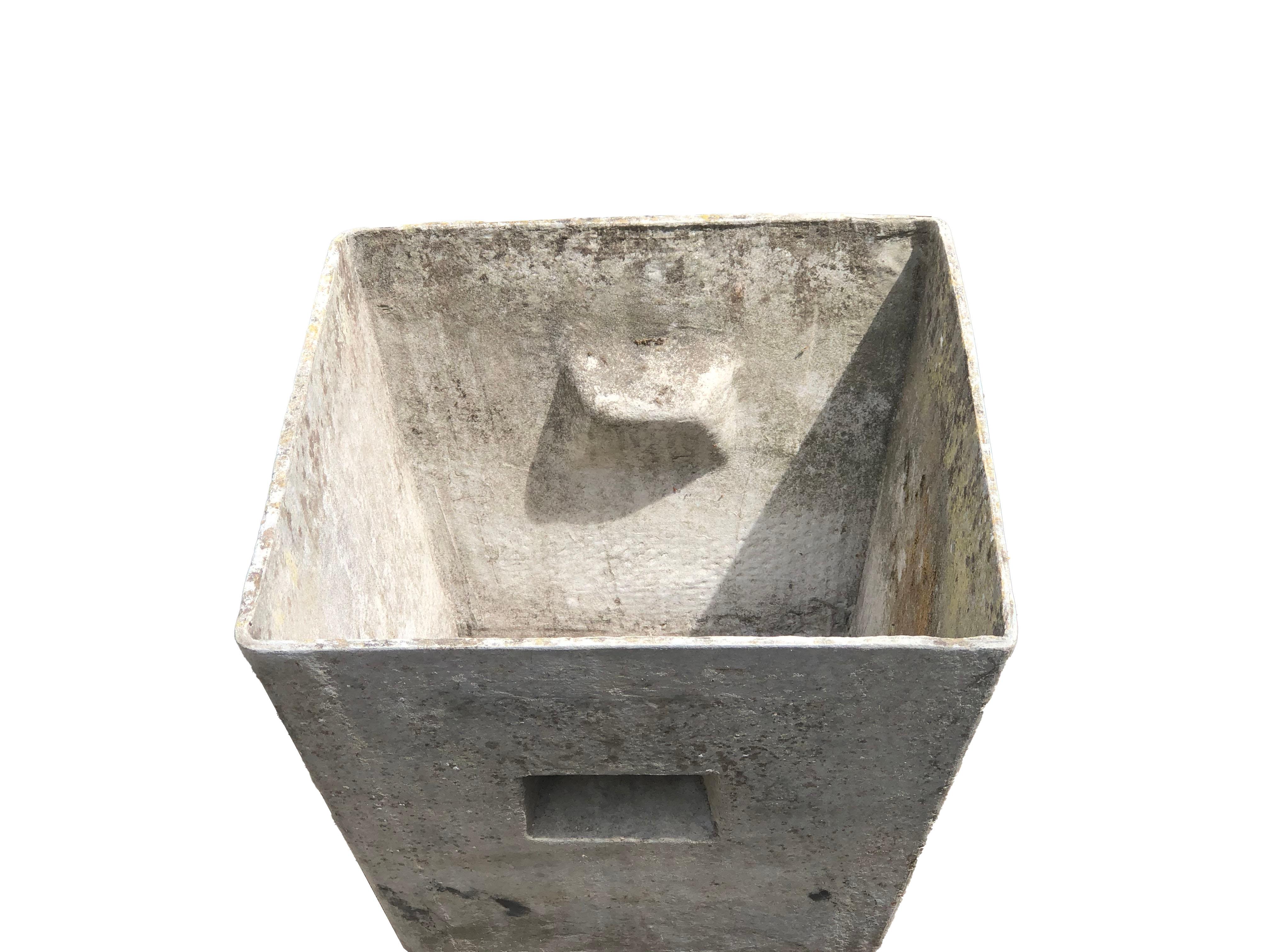 Concrete Trapezoid Willy Guhl Planter, two available  For Sale
