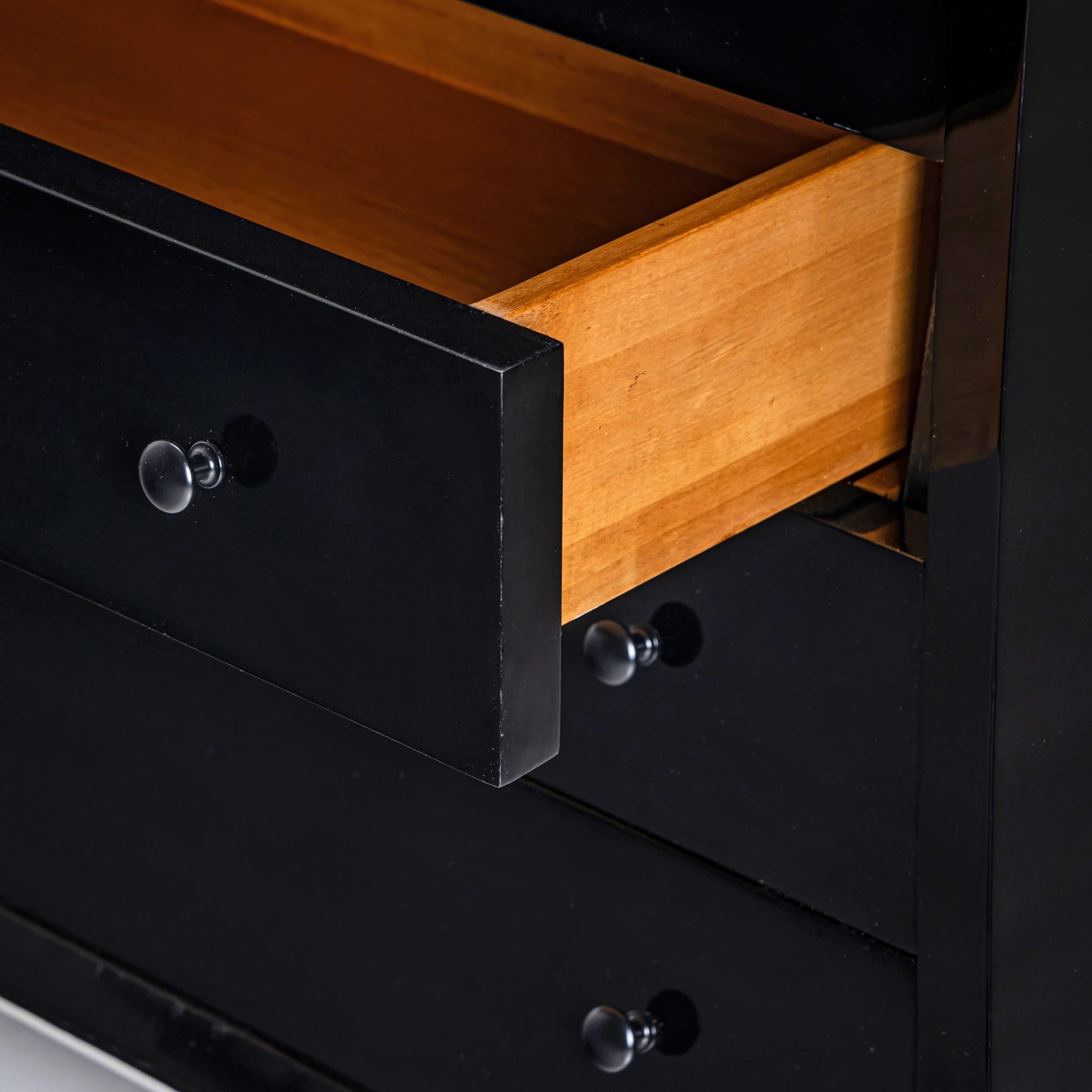 Commode nero trapezoidale, fine XX secolo in vendita 3