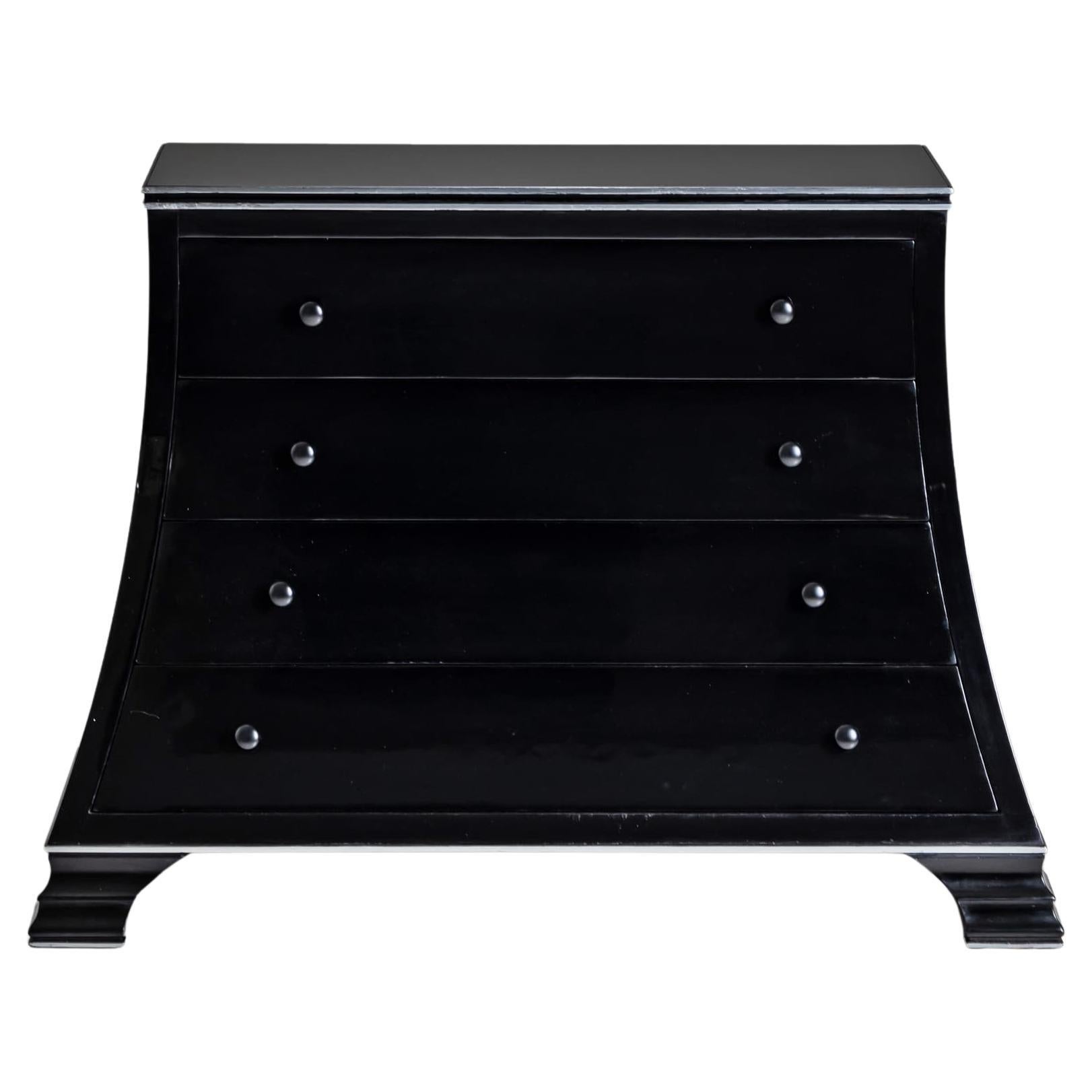 Commode nero trapezoidale, fine XX secolo