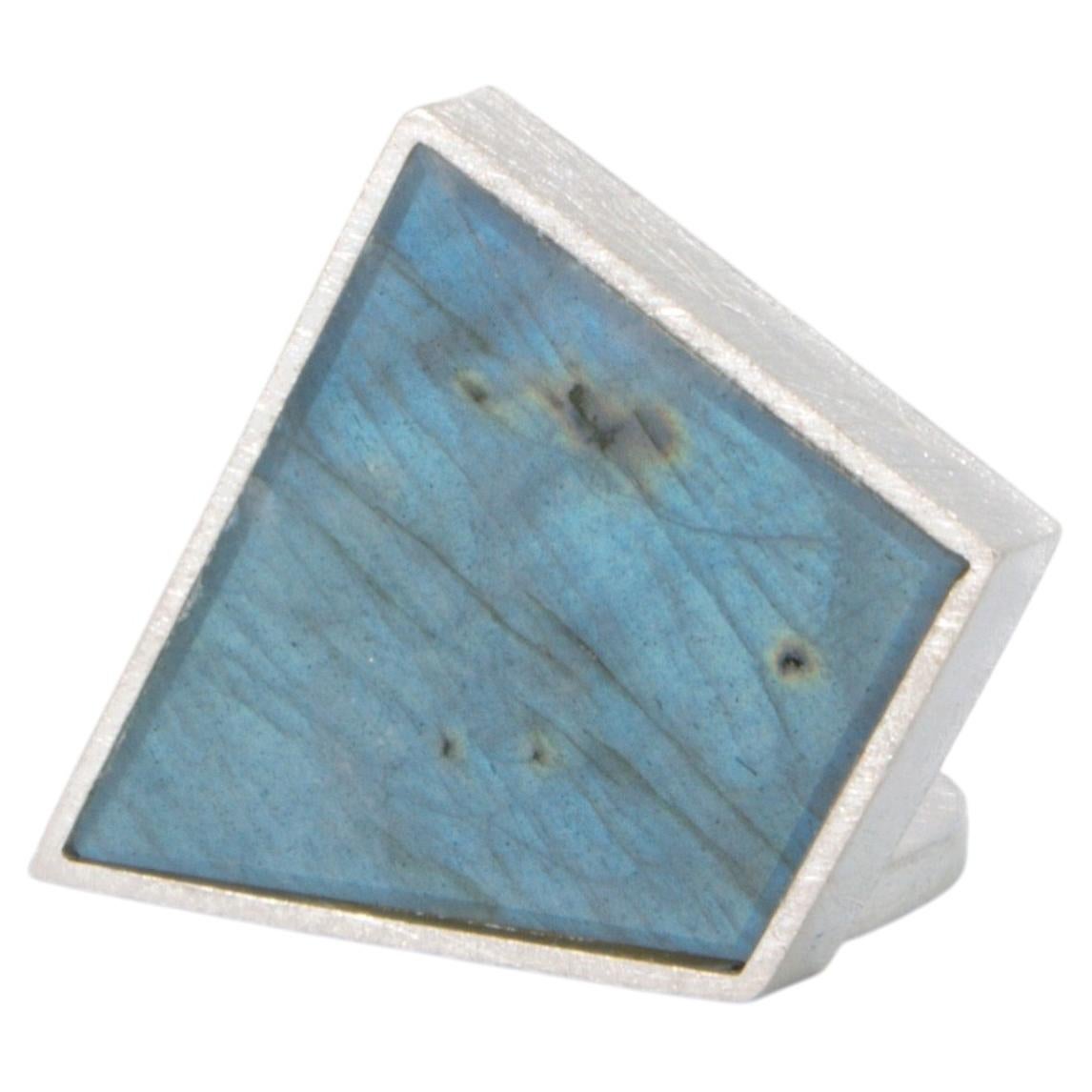 Trapezoide Ring in Sterling Silver 925 with Gemstone by Alejandra Campos Taylor