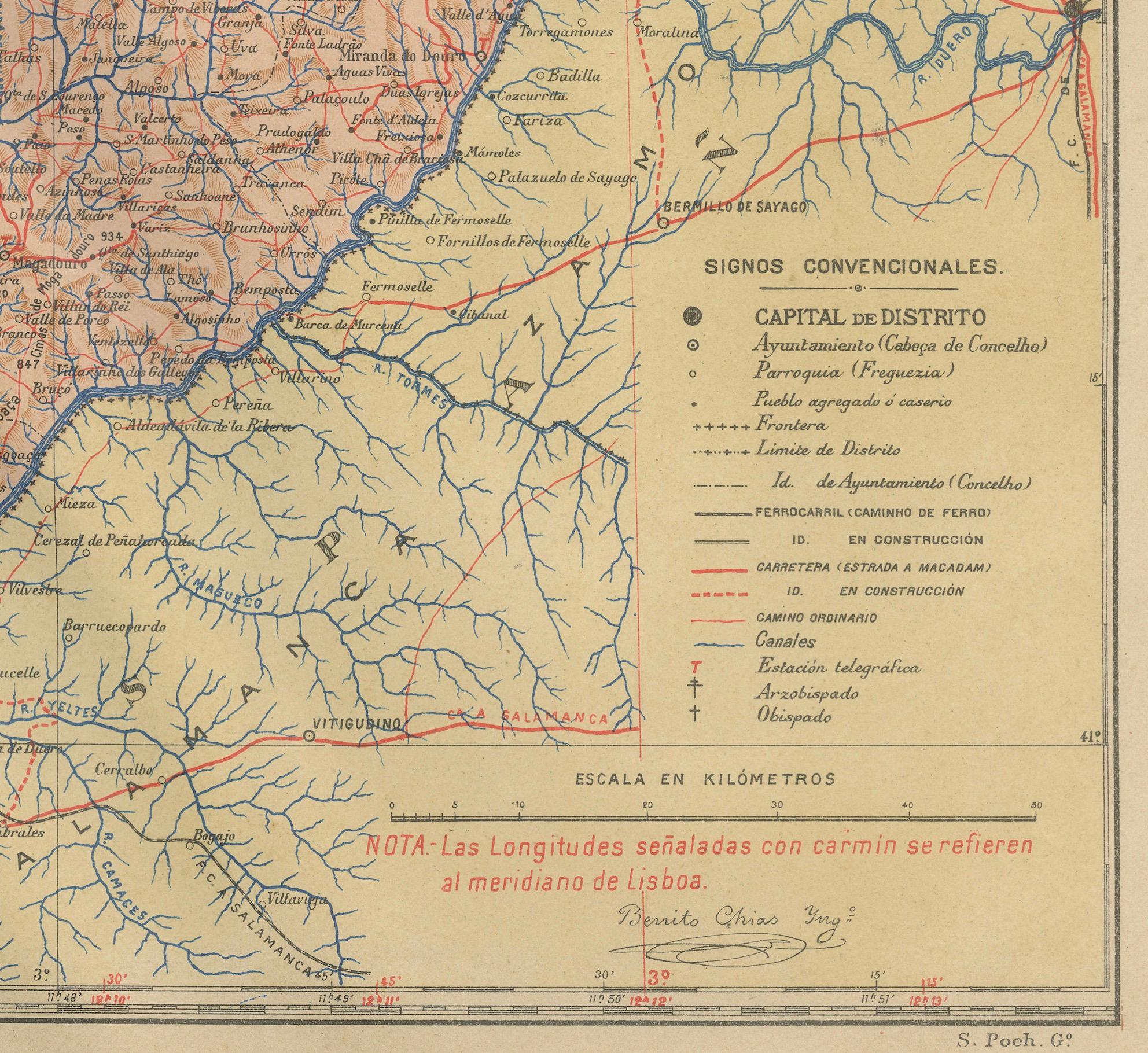 Trás-os-Montes: A Cartographic Exploration of Portugal's Hidden Province in 1903 In Good Condition For Sale In Langweer, NL