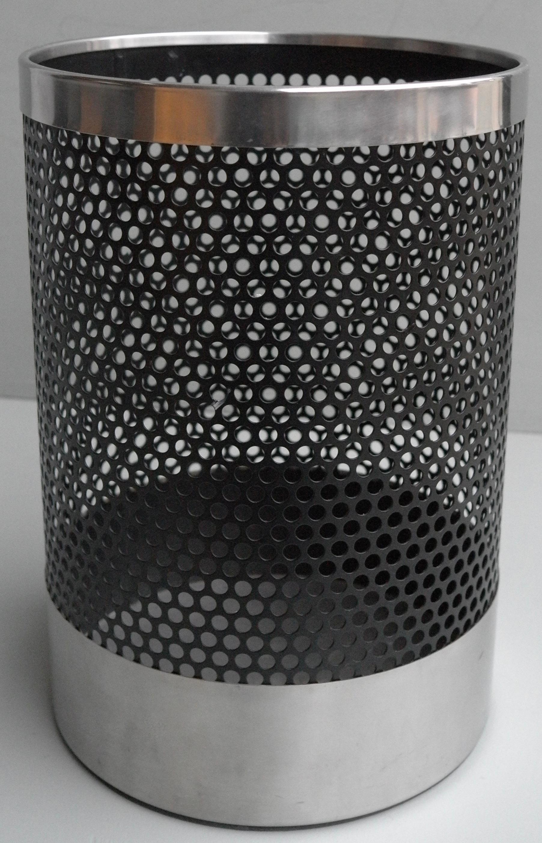 Trash Can by Velca Legnano, Milano, Italy, 1970s. Metal and stainless steel.