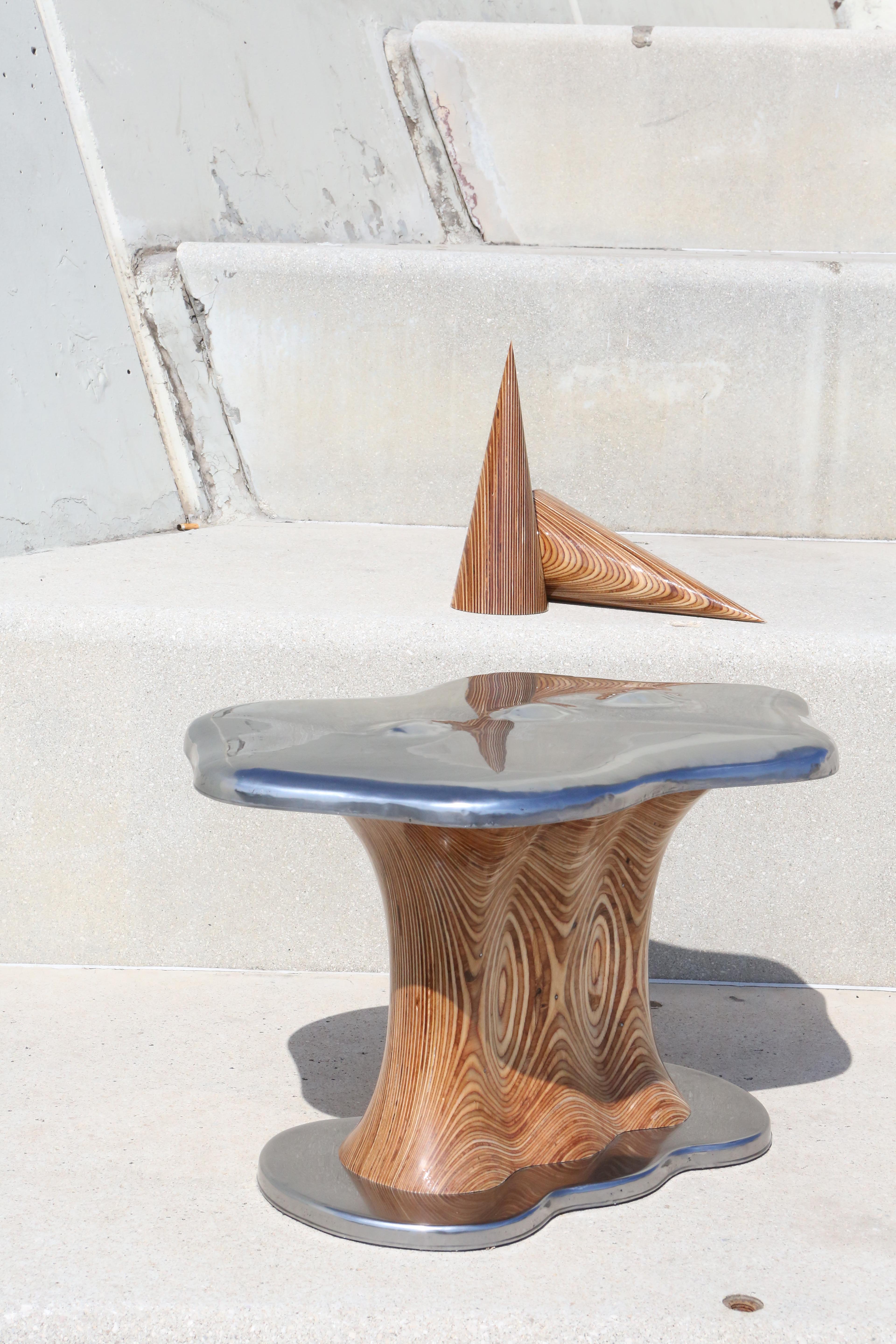 Steel Trasnfera Side Table by Alina Rotzinger