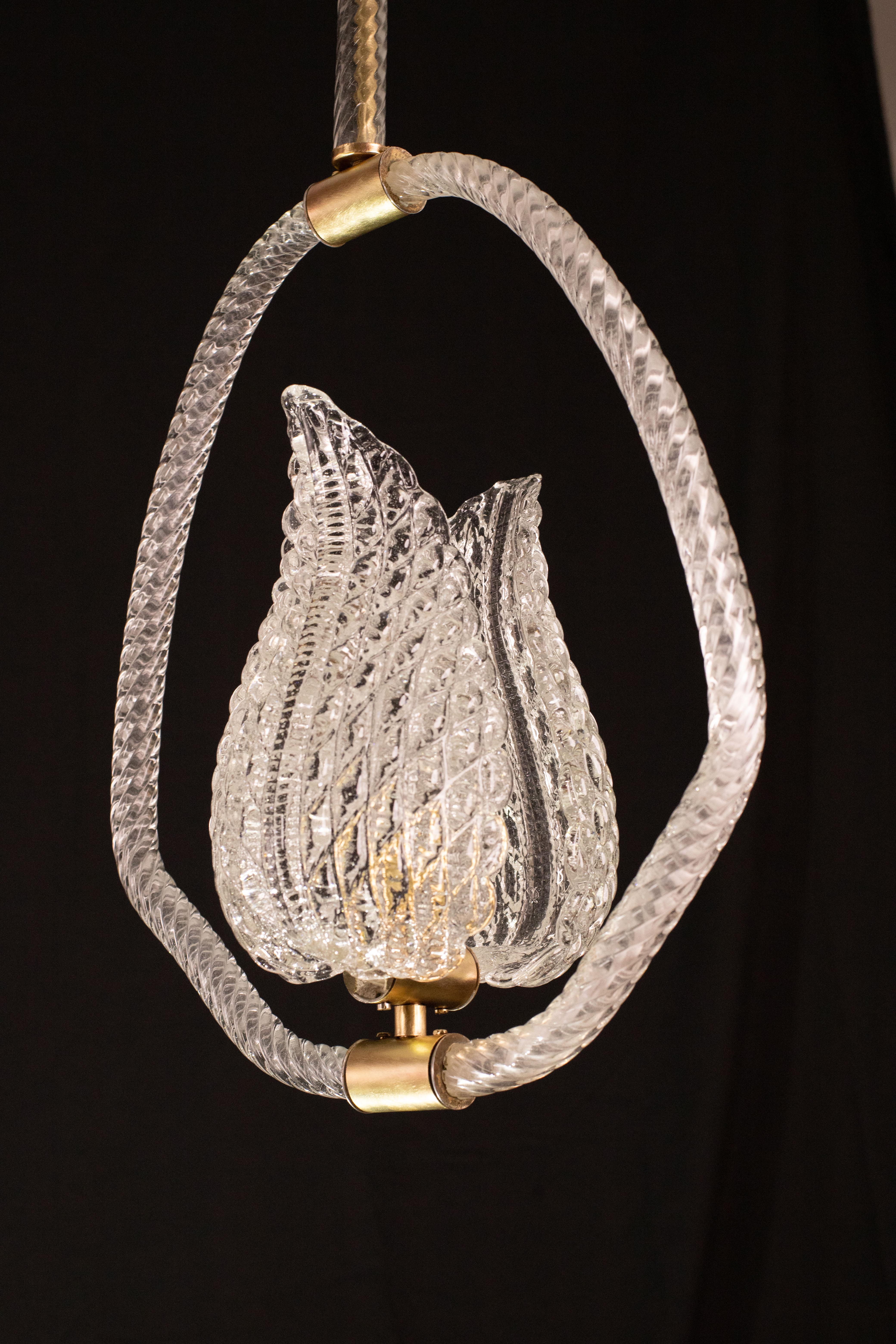 Trasparent Jewel Murano Glass Chandelier by Barovier e Toso, 1950s For Sale 6