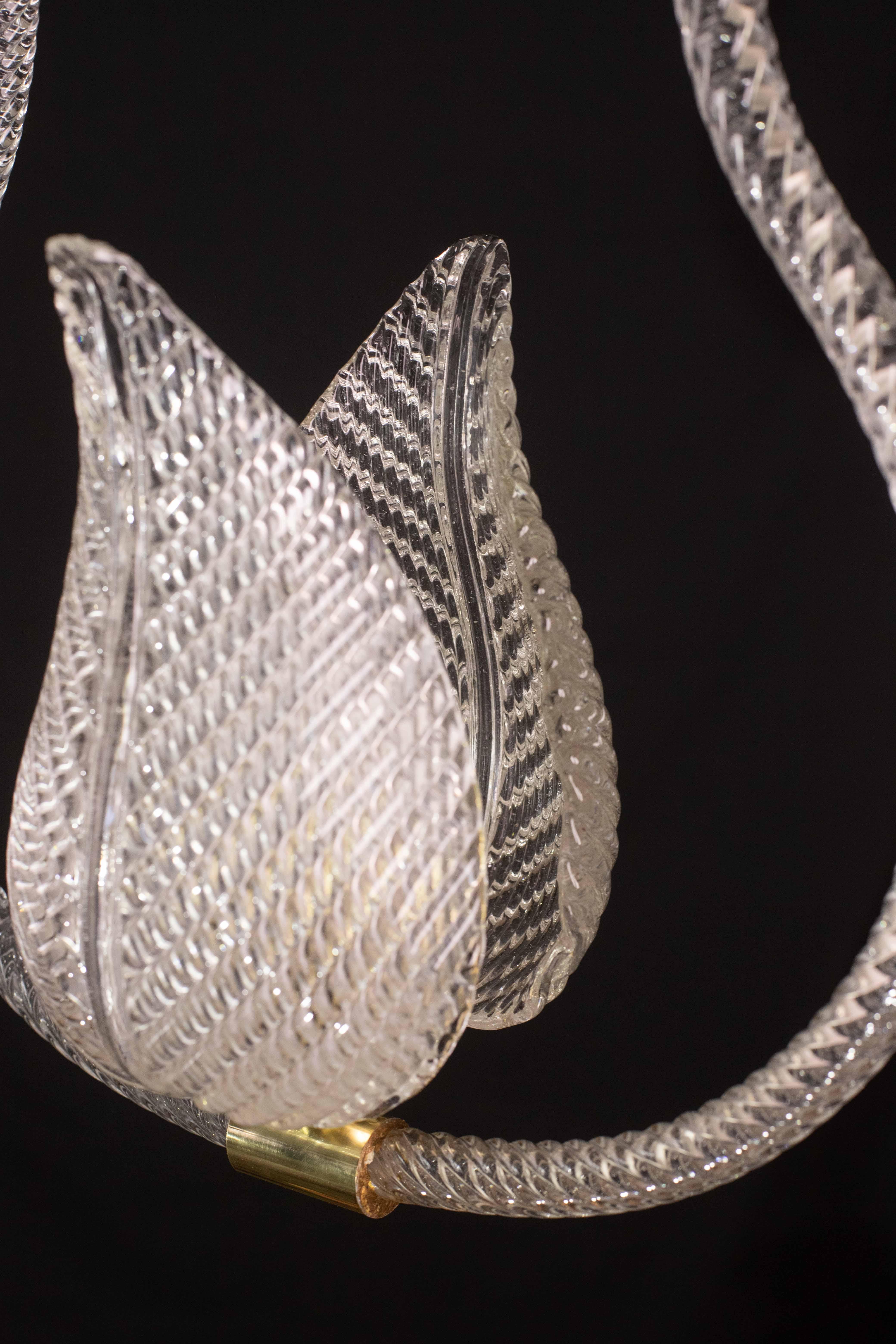 Trasparent Jewel Murano Glass Chandelier by Barovier e Toso, 1950s For Sale 5