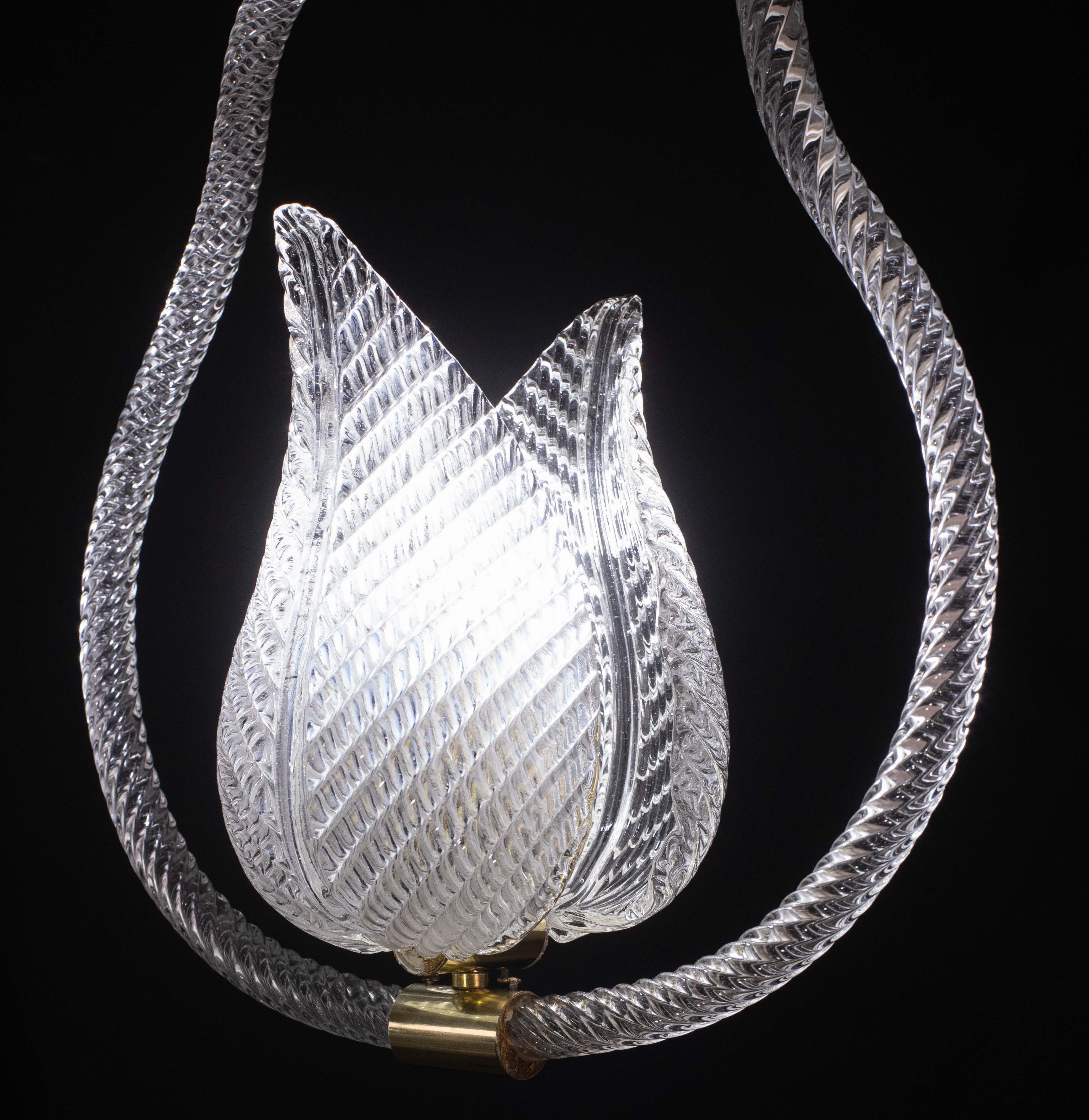 Trasparent Jewel Murano Glass Chandelier by Barovier e Toso, 1950s For Sale 6