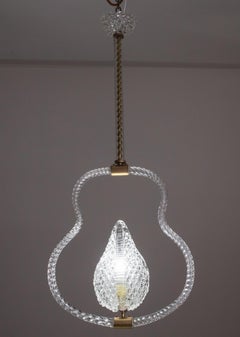 Lampadario Trasparent Jewell in vetro di Murano di Barovier e Toso, anni '50